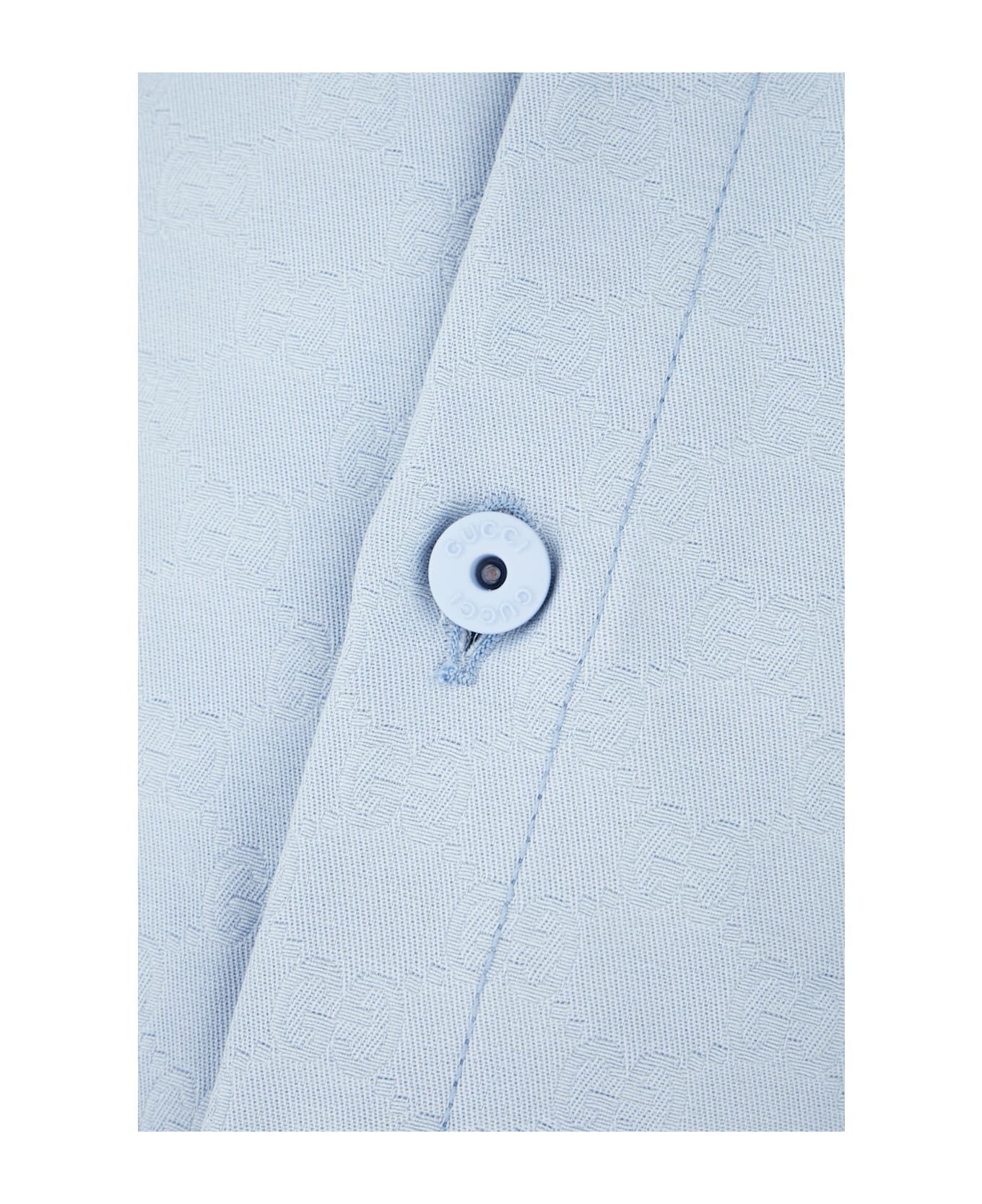 Gucci Pastel Light Blue Cotton Shirt - Celeste