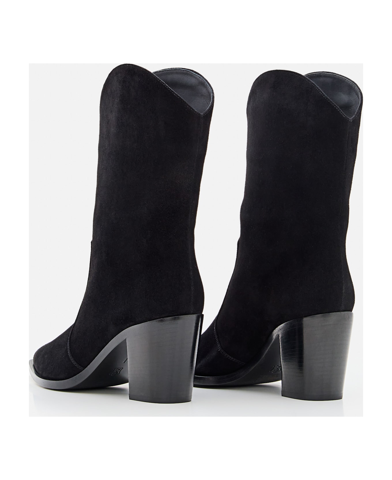 Gianvito Rossi Denver Suede Texan Boots - Black
