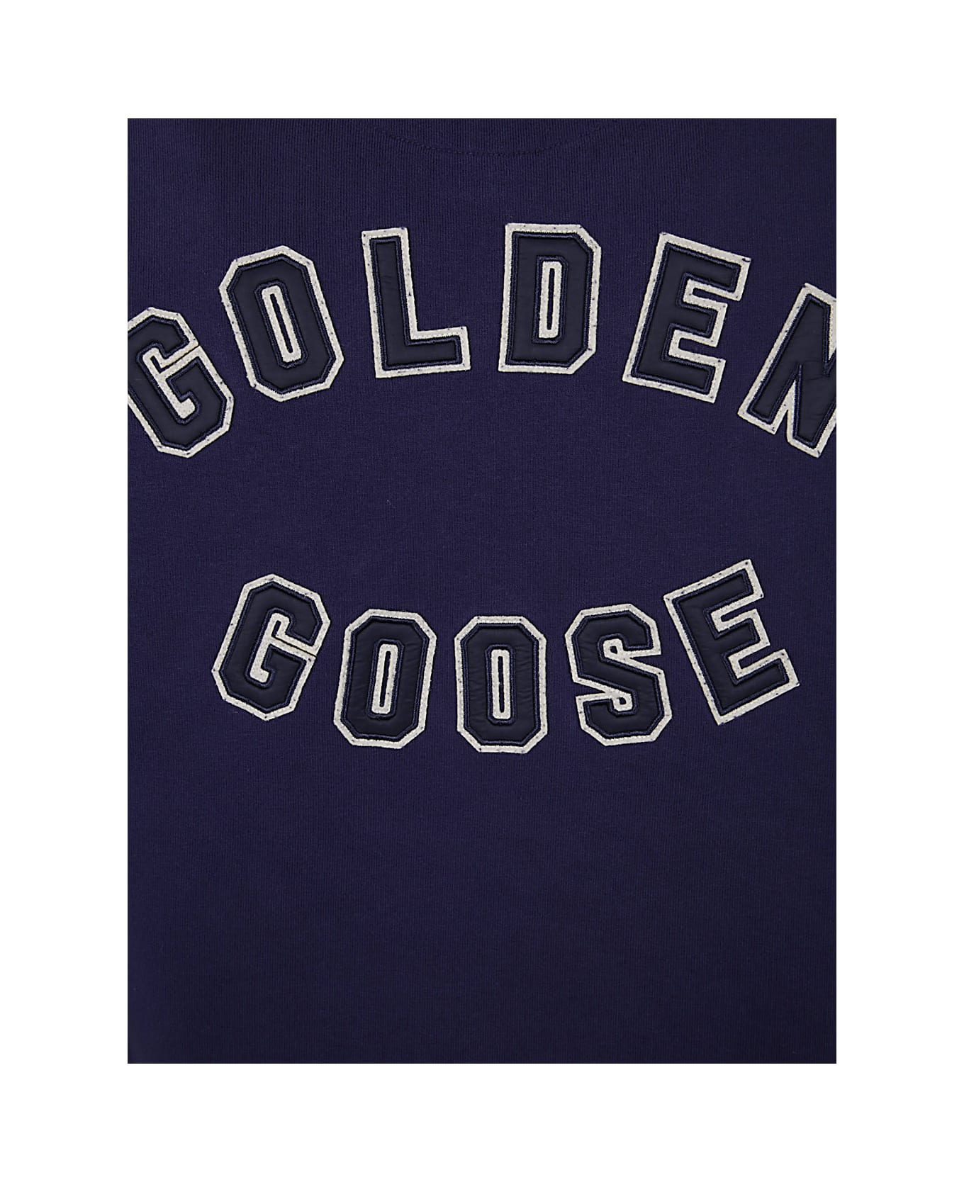 Golden Goose Journey M`s Hoodie Swatshirt With Golden Patches And Bicolour Rib - Eclipse Heritage White Urban Red