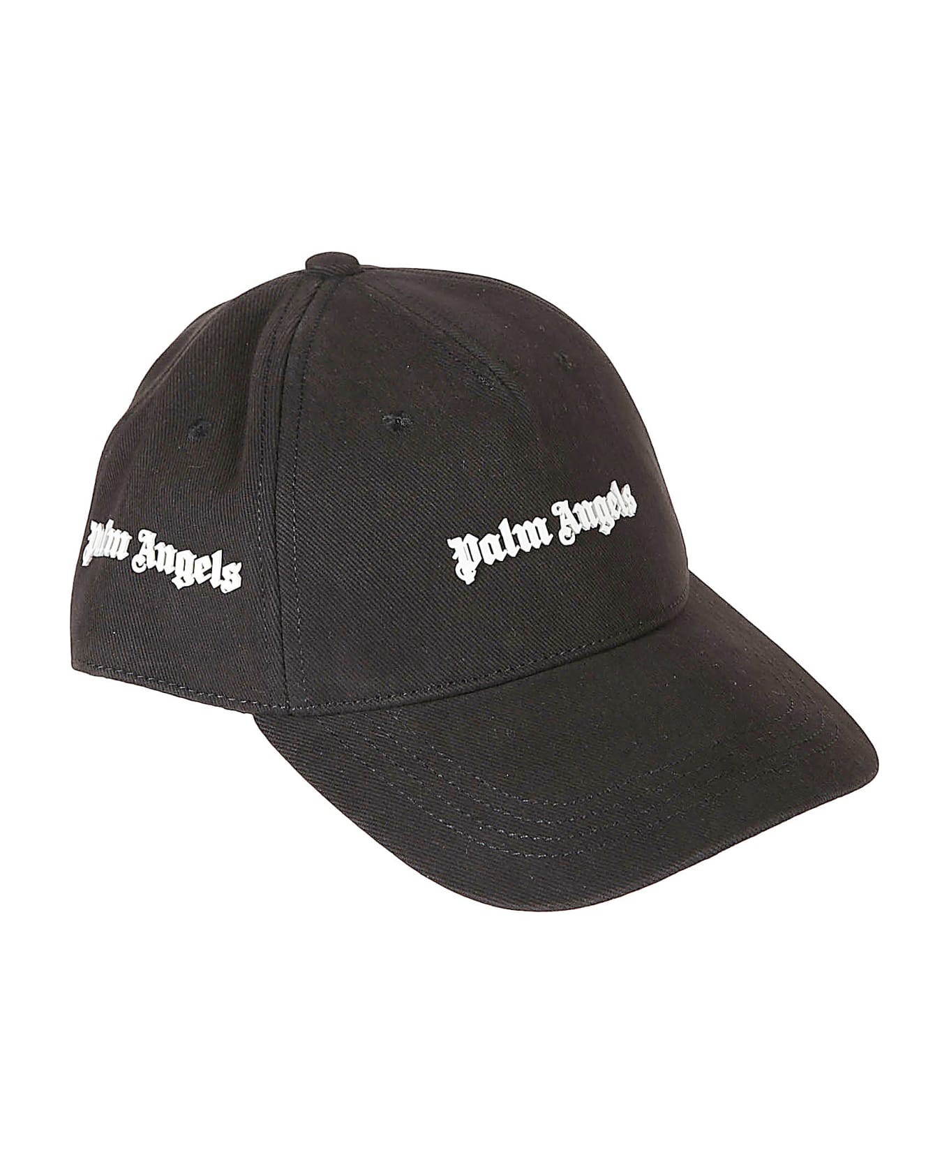 Palm Angels Logo Cap - Black/White 帽子