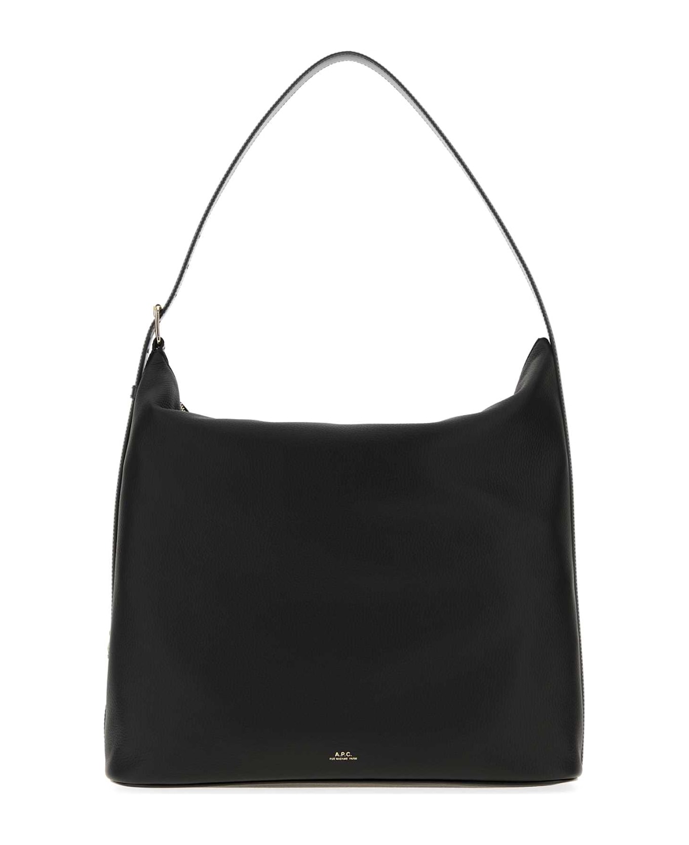A.P.C. Black Leather Maxi Vera Shopping Bag - Black