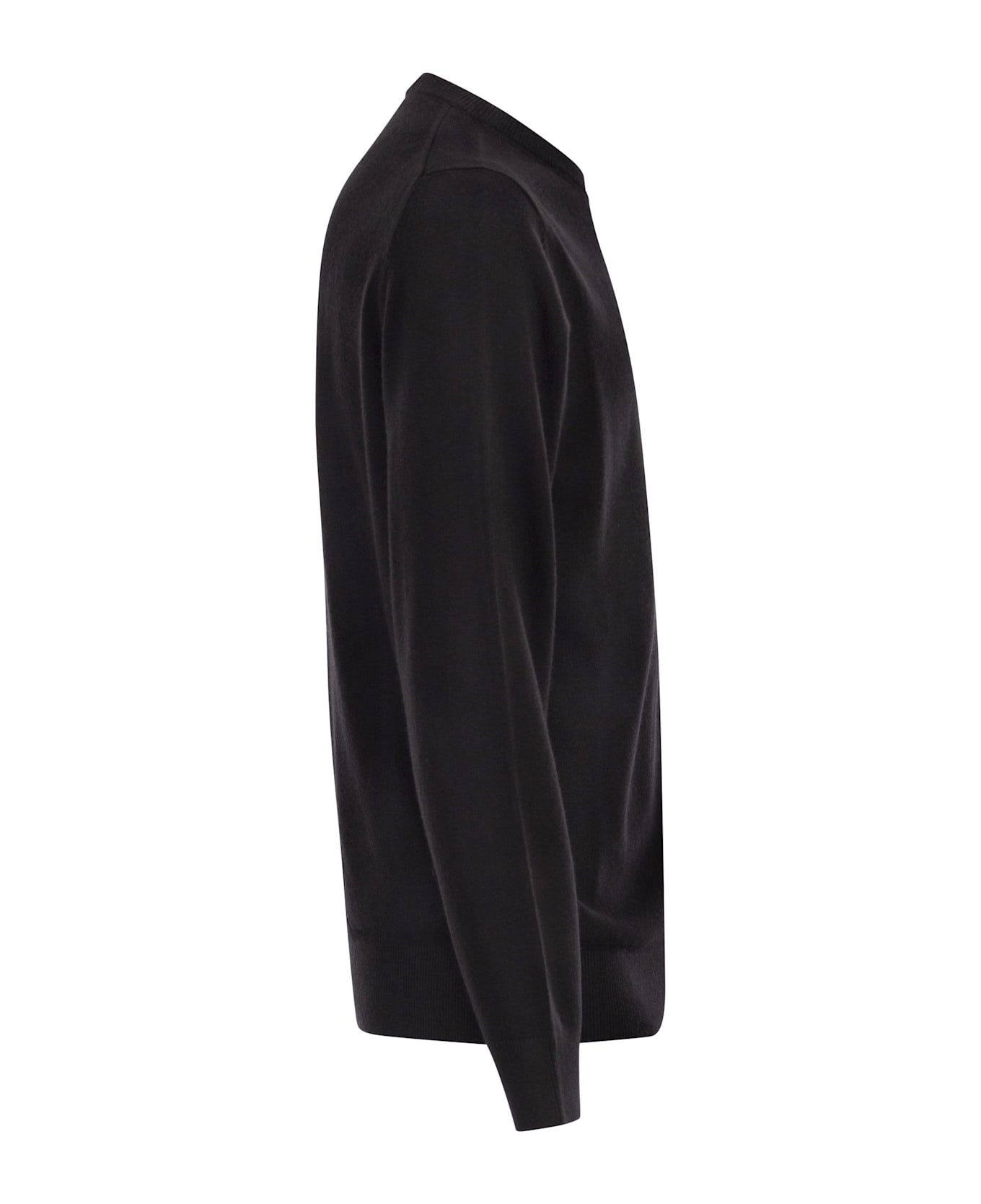 MC2 Saint Barth Heron - Crew Neck Jumper With Embroidery On The Chest - Black