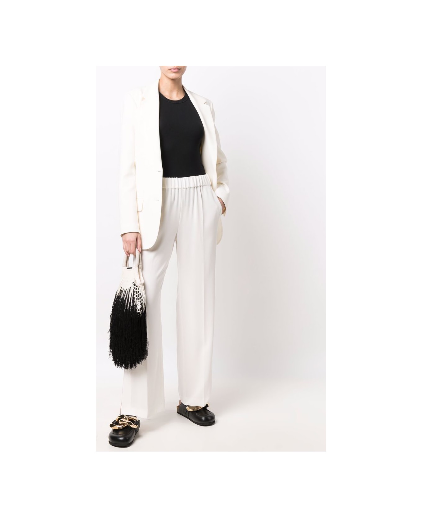 Alberto Biani Cady Elasticated Trousers - White