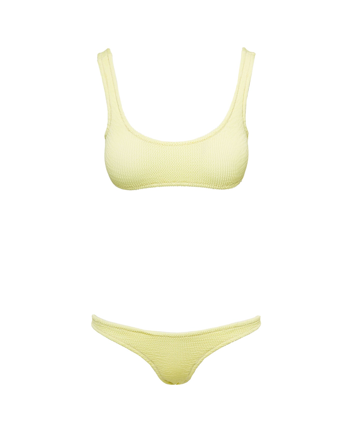 Reina Olga 'ginny' Yellow Bandeau Style Bikini Set With High-waisted Bottoms In Polyamide Woman - Non definito