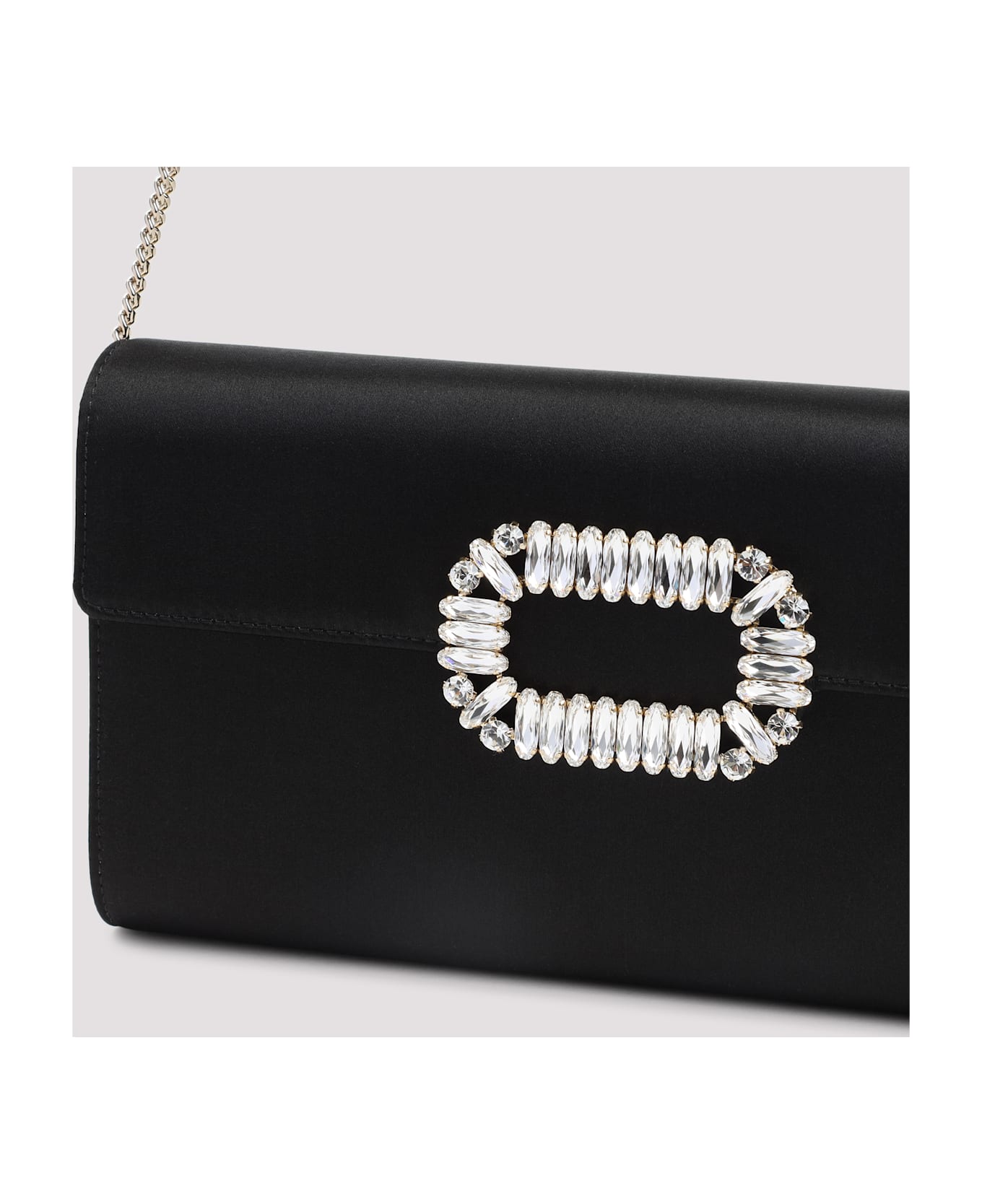 Roger Vivier Envelope Flap Sexy Choc Buckle Clutch - Nero