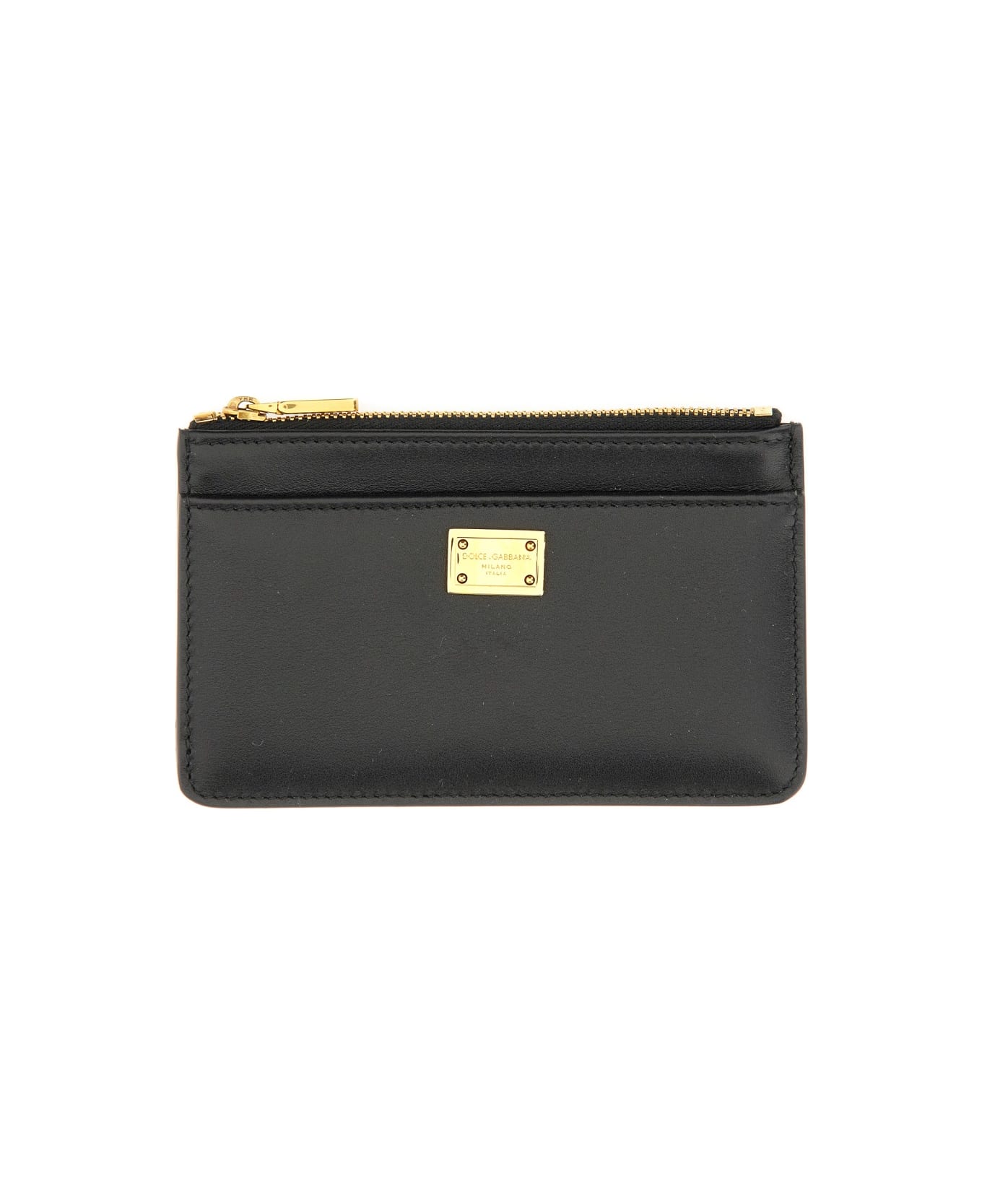 Dolce 
Gabbana Calfskin Plongé Card Holder - BLACK