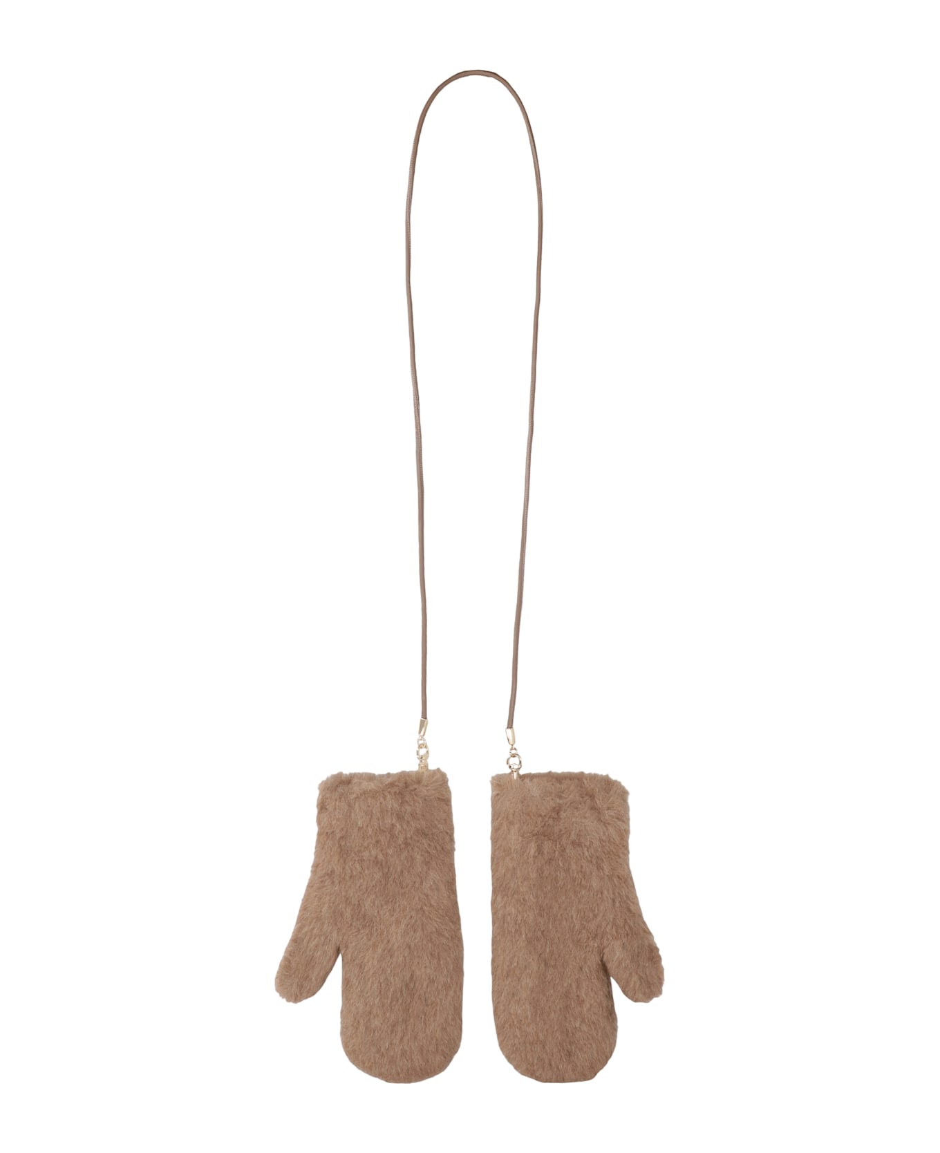 Max Mara Mittens In Teddy Made Of Alpaca And Cashmere - brown