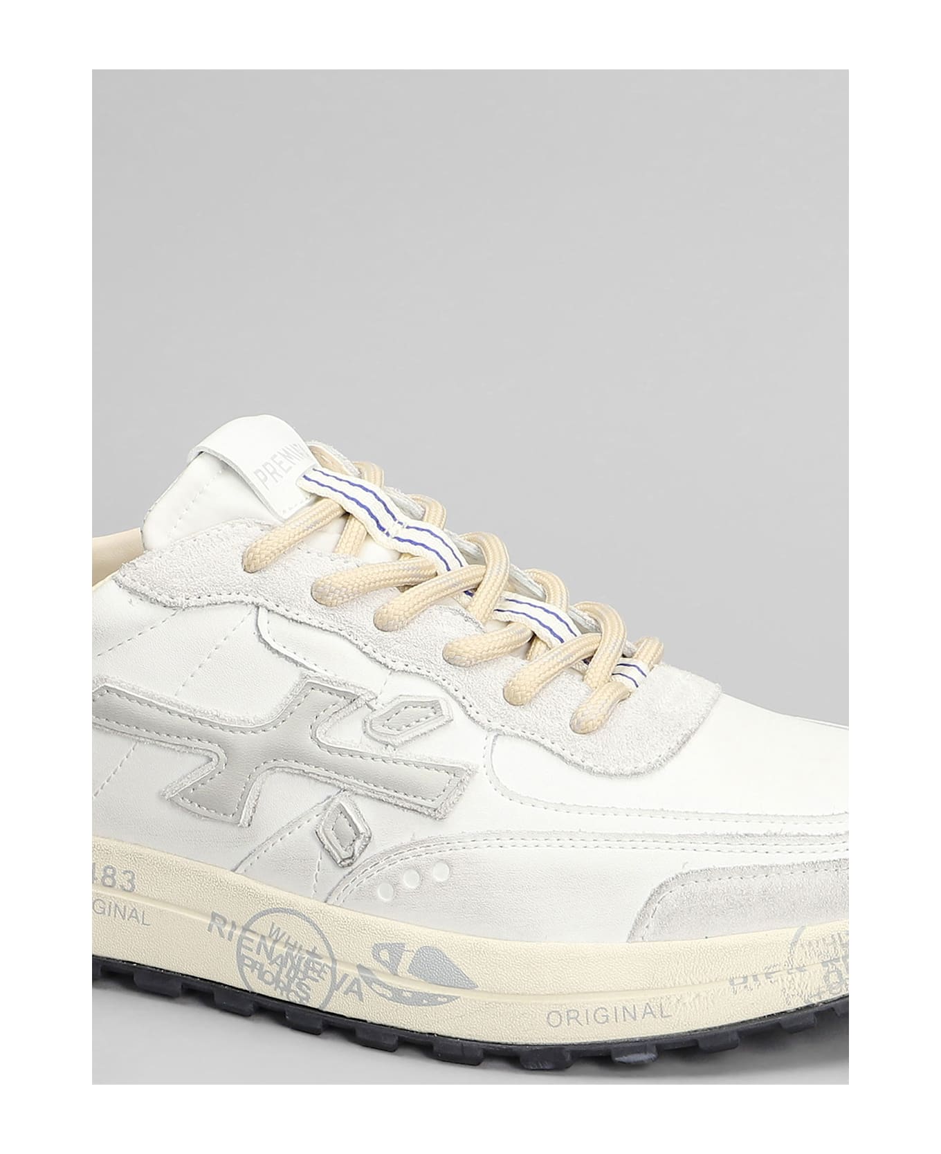 Premiata Nous Sneakers In White Leather - white
