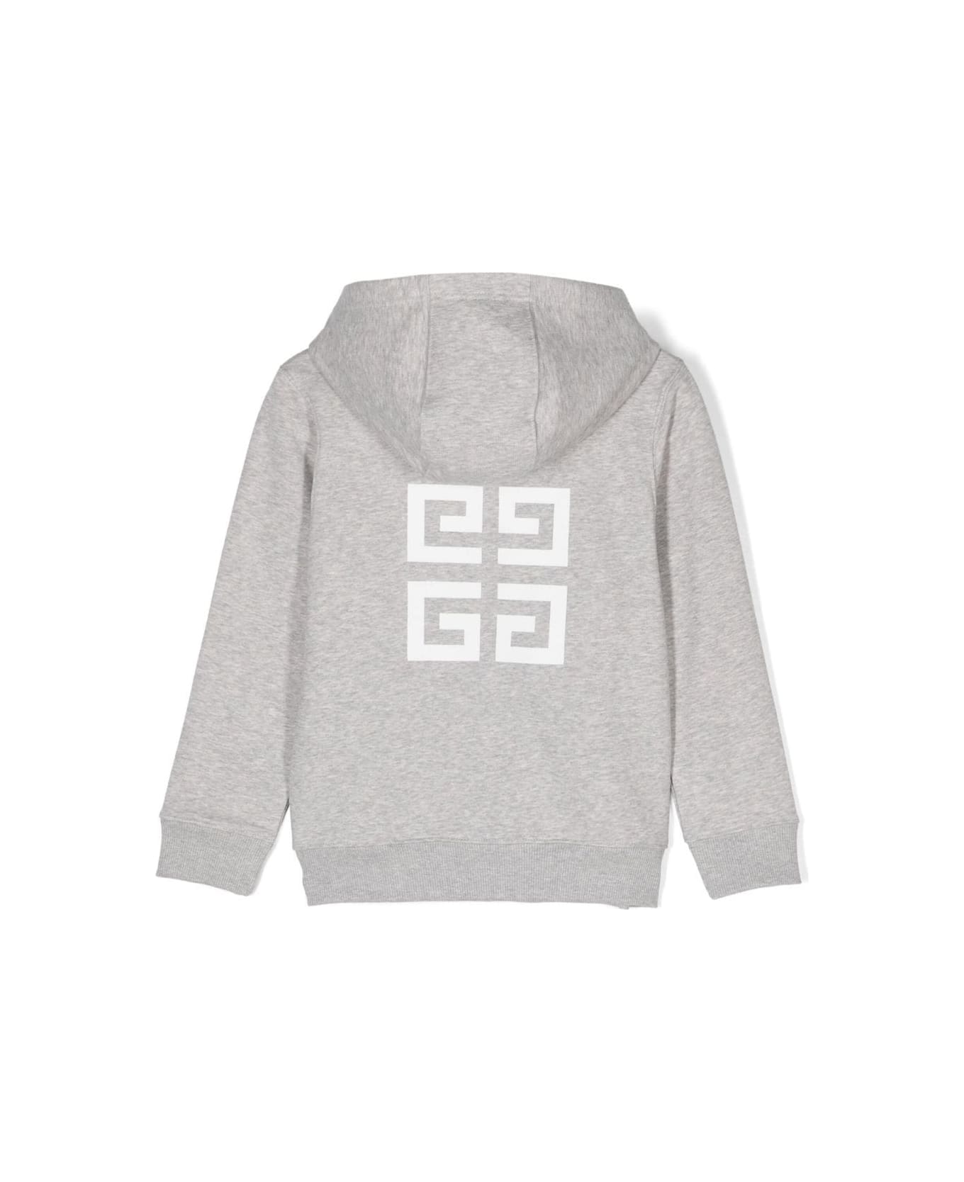 Givenchy Grey Hoodie And Contrasting Maxi Logo Print In Cotton Boy