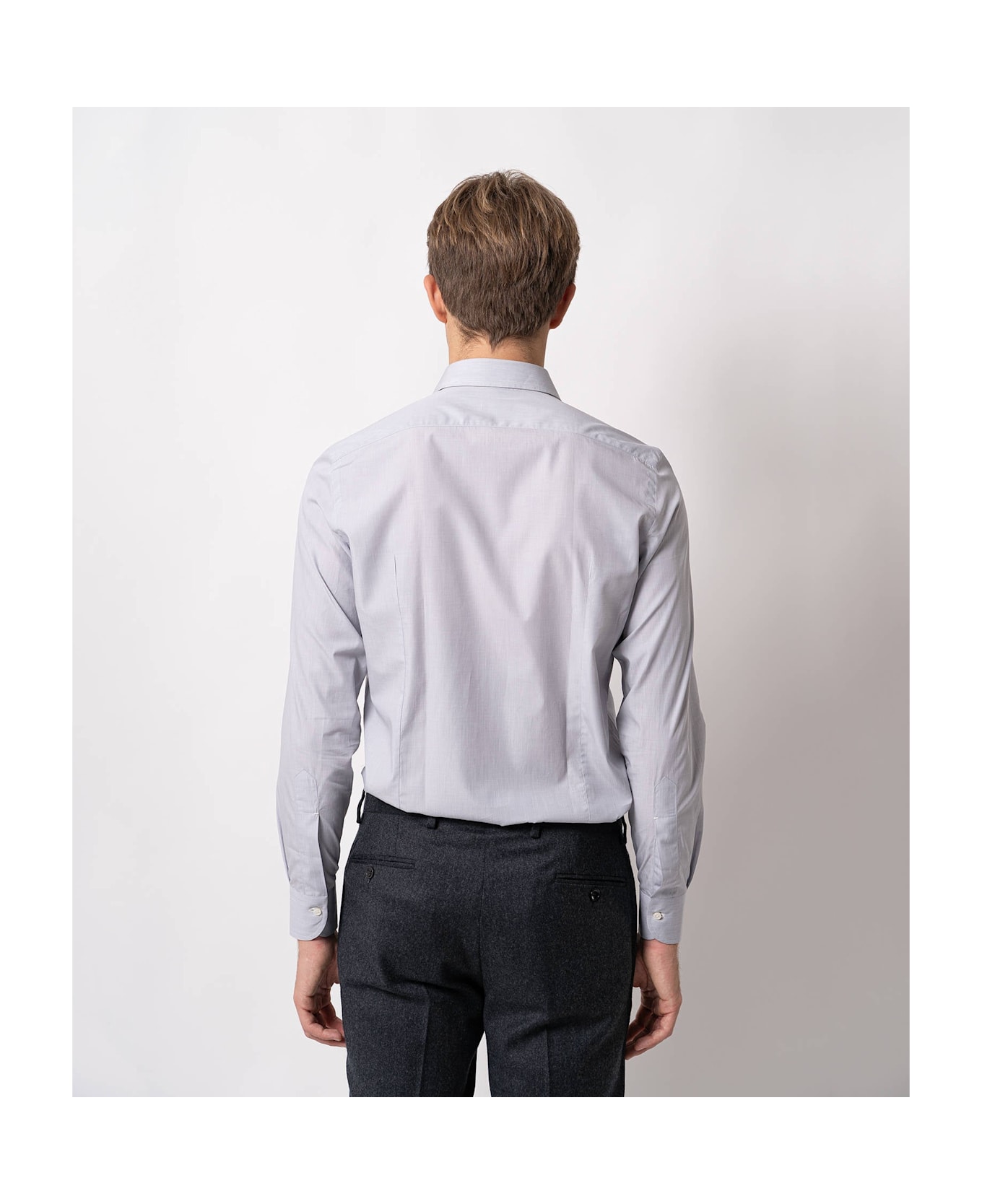 Larusmiani Tailored Cotton Shirt Mayfair Shirt - Gray