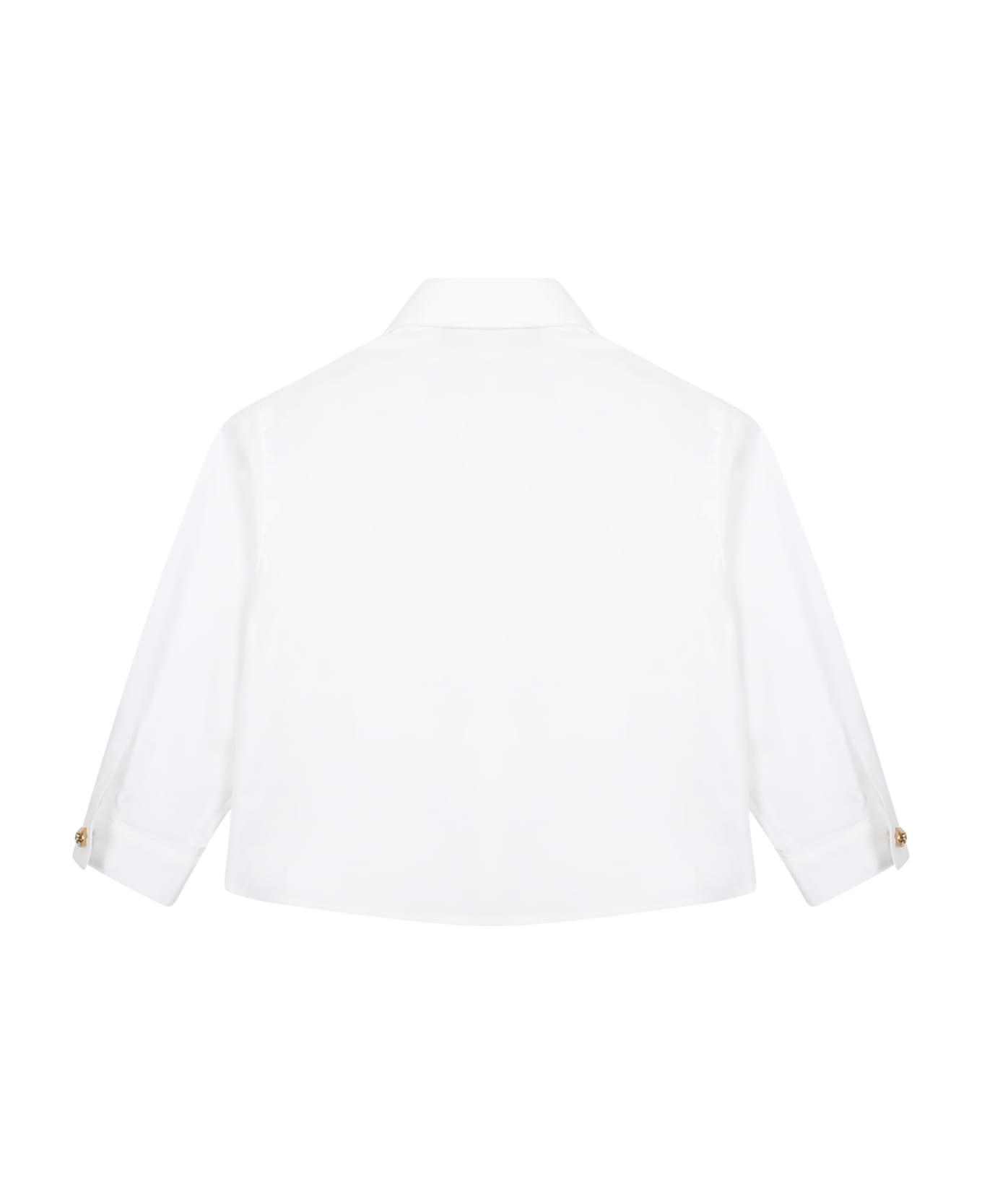 Versace White Shirt For Baby Boy With Iconic Medusa - White