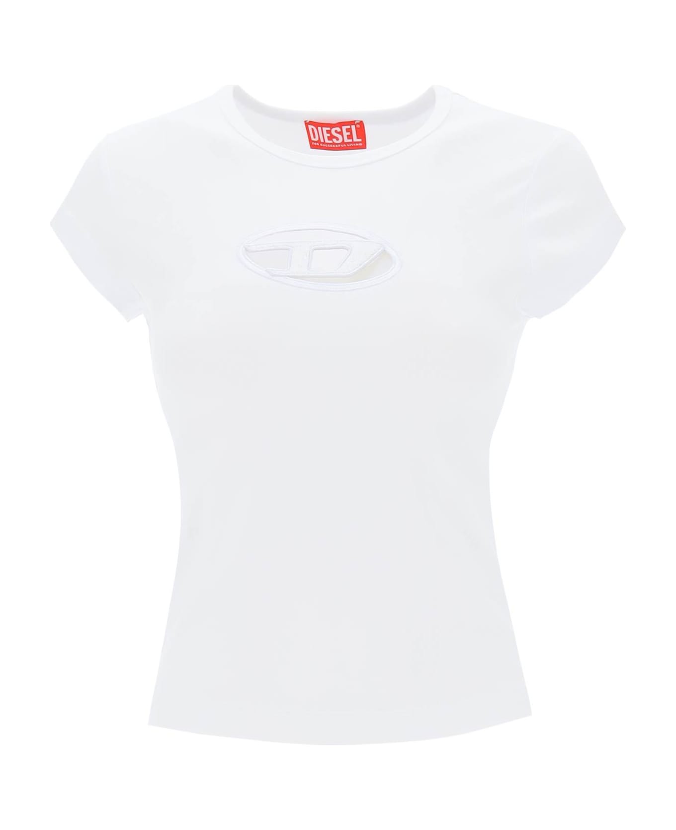 Diesel T-angie Cotton Crew-neck T-shirt - White