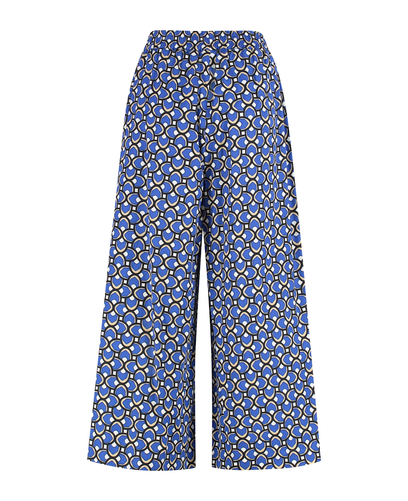 Weekend Max Mara Virgin Poplin Cotton Trousers - blue
