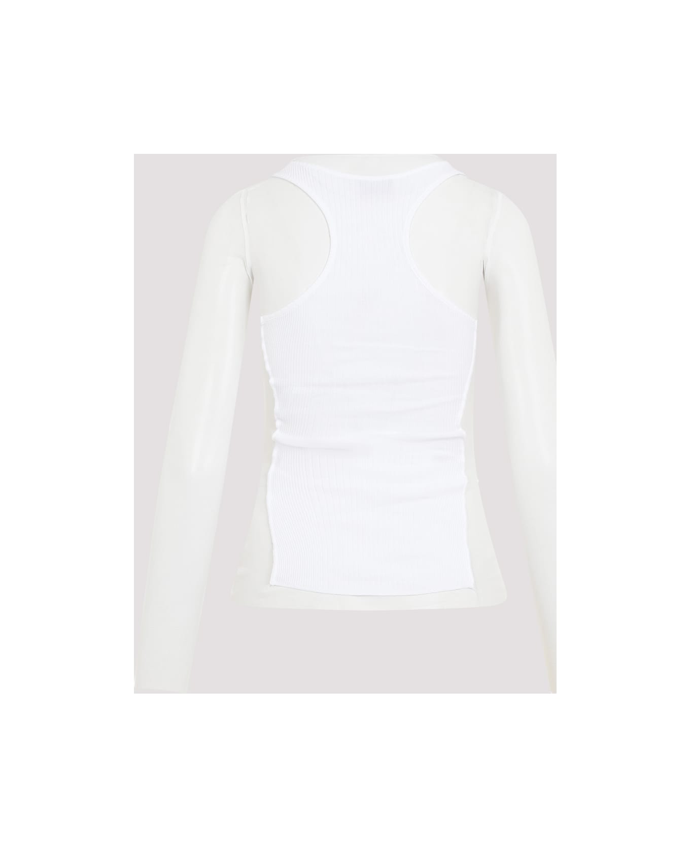 Jean Paul Gaultier Mesh With Ribs "petit Grand" Top - White White