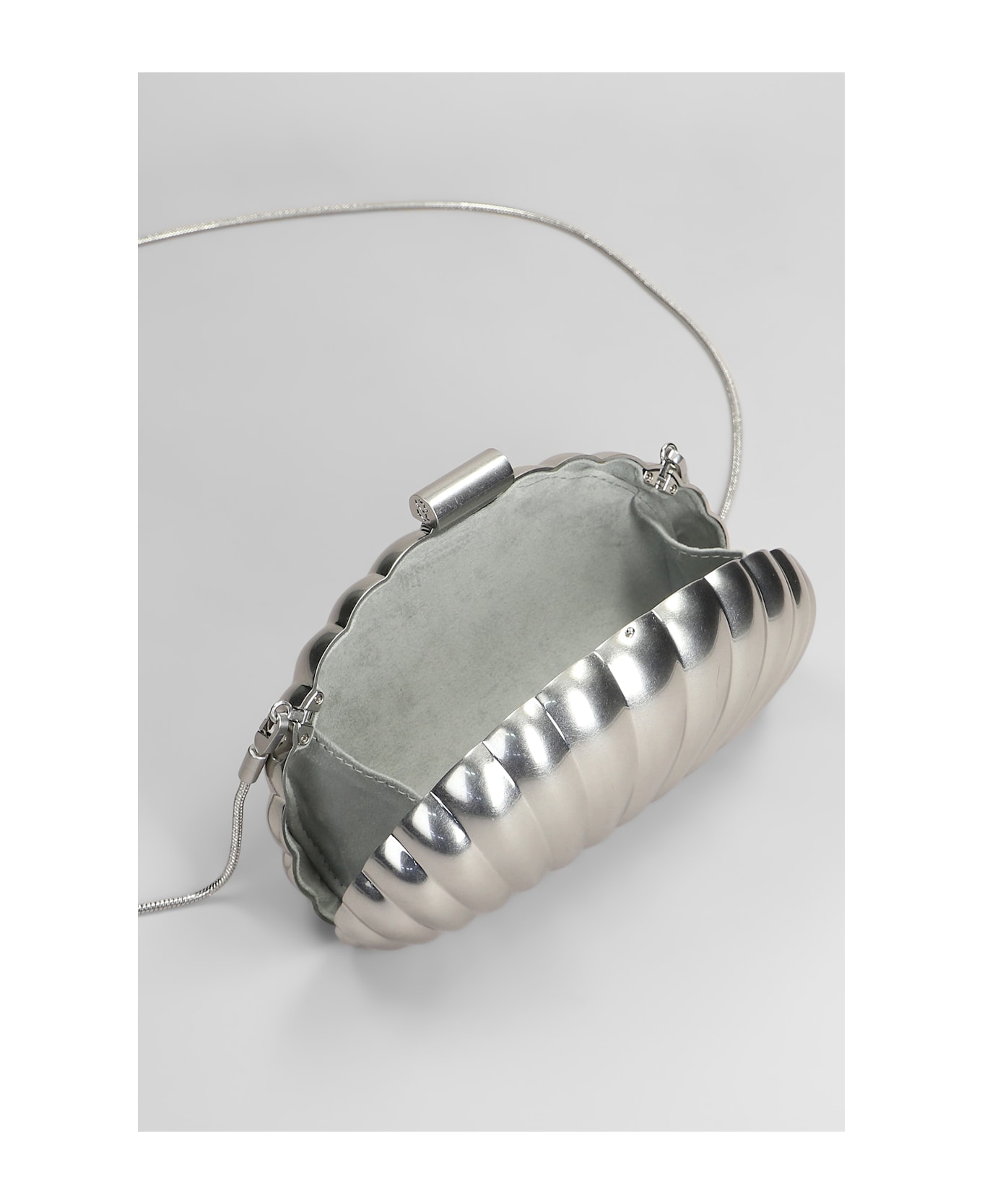 Simkhai Monet Clutch In Silver Aluminum - silver