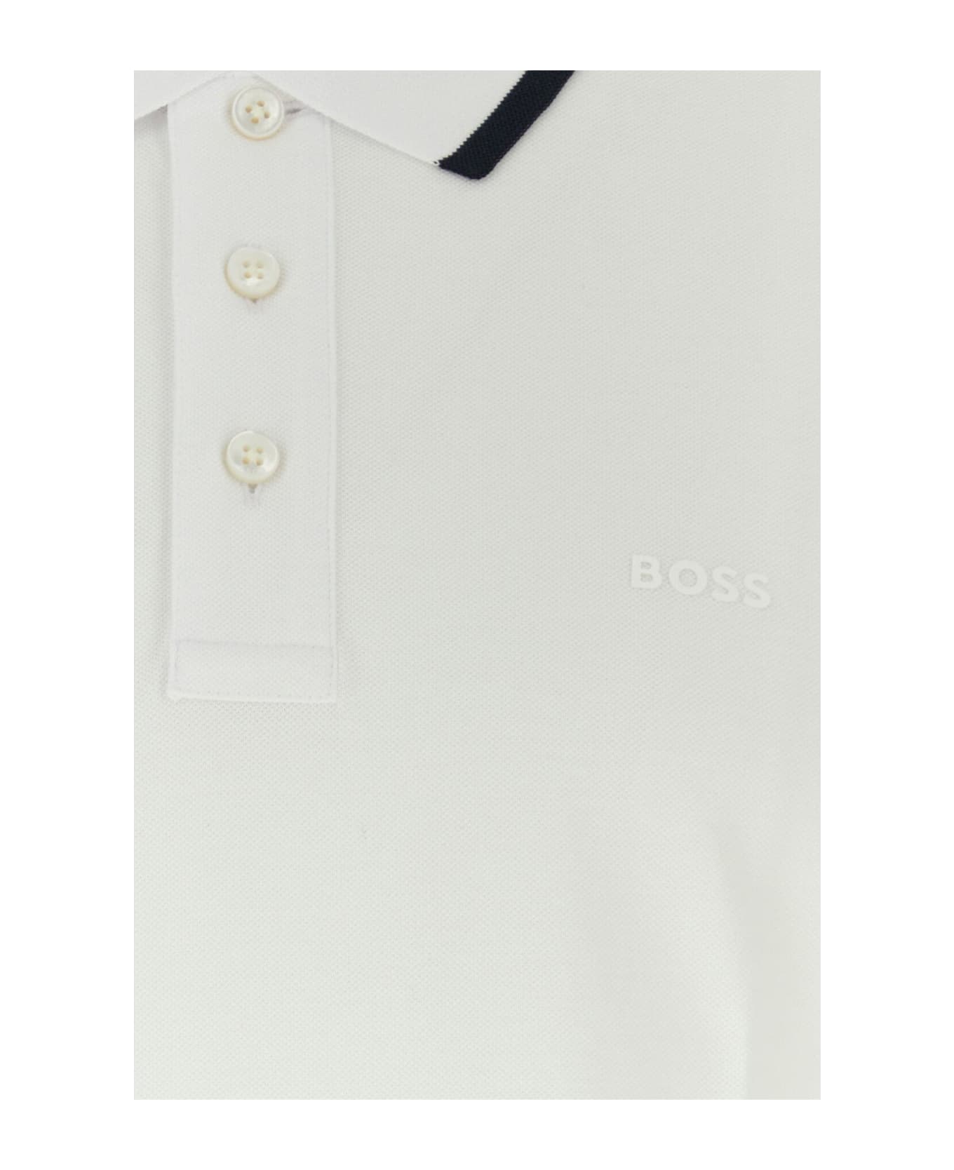 Hugo Boss White Piquet Polo Shirt - WHITE