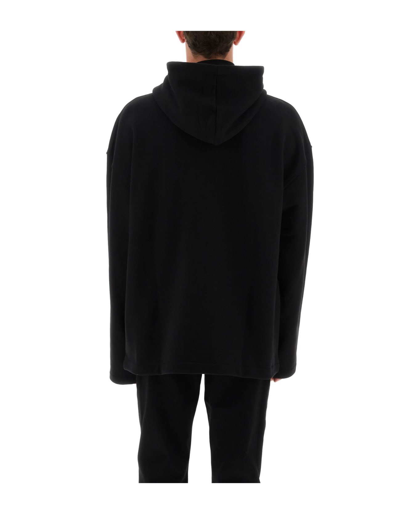 032c Hooded Sweatshirt With Mask Embroidery - BLACK (Black)