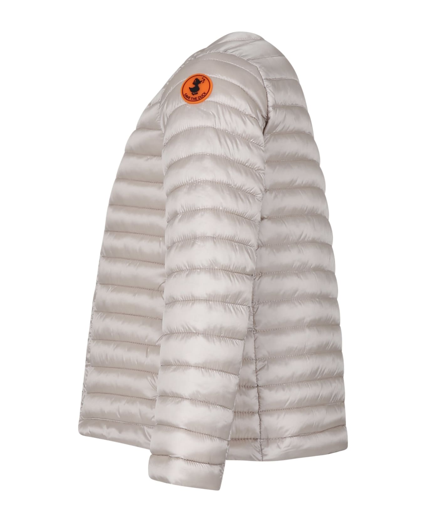 Save the Duck Beige Vela Down Jacket For Girl With Logo - Beige