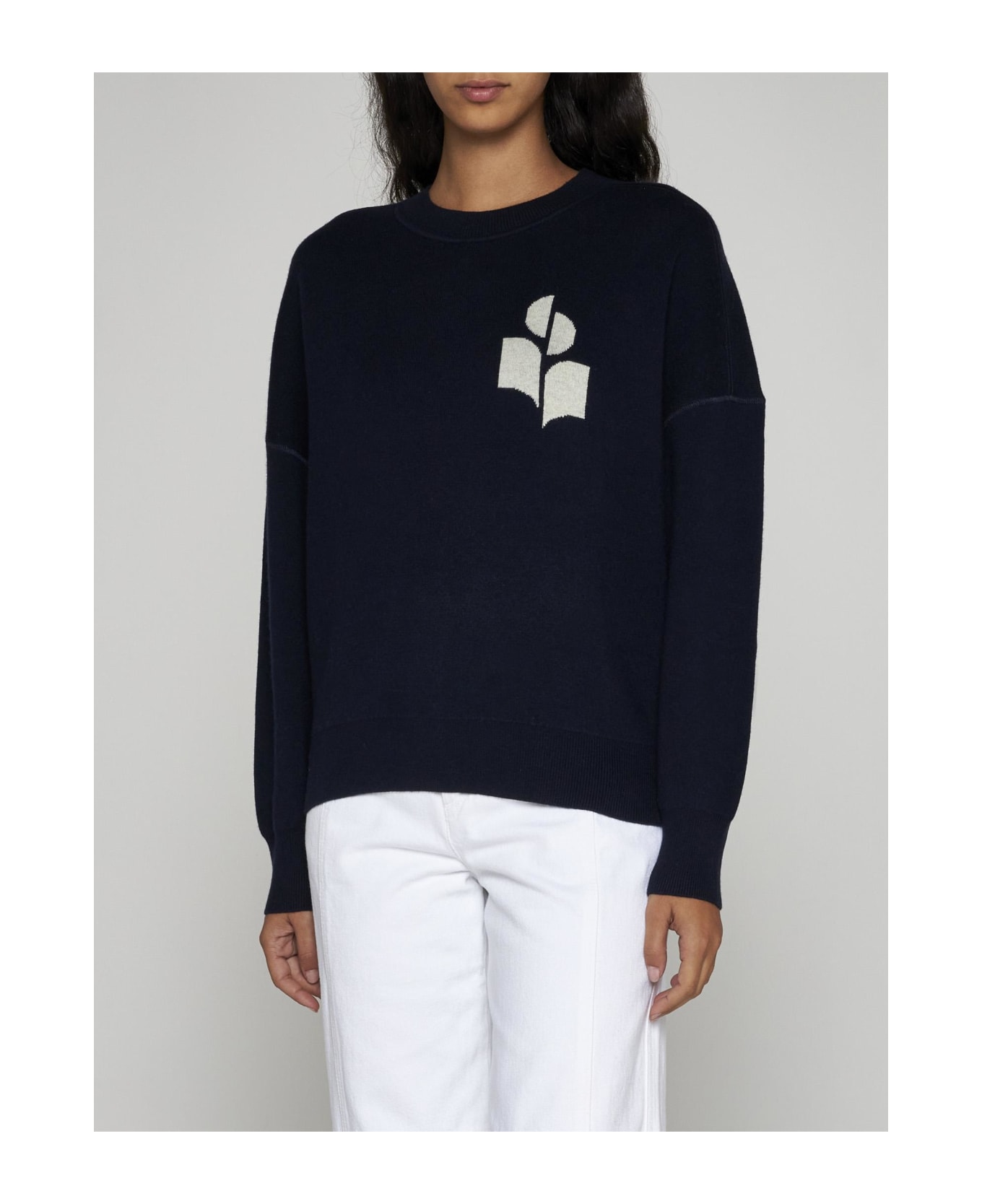 Marant Étoile Atlee Cotton And Wool Blend Sweater - Midnight