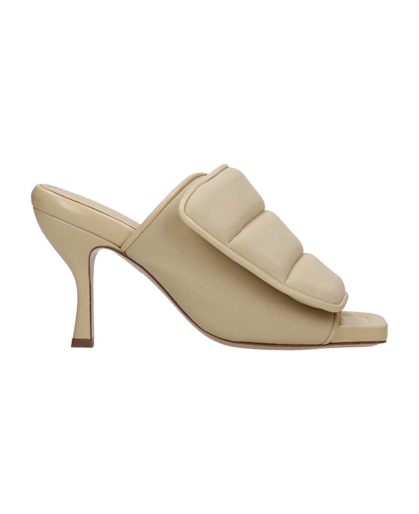GIA BORGHINI Gia 4 Sandals In Beige Leather And Fabric - beige