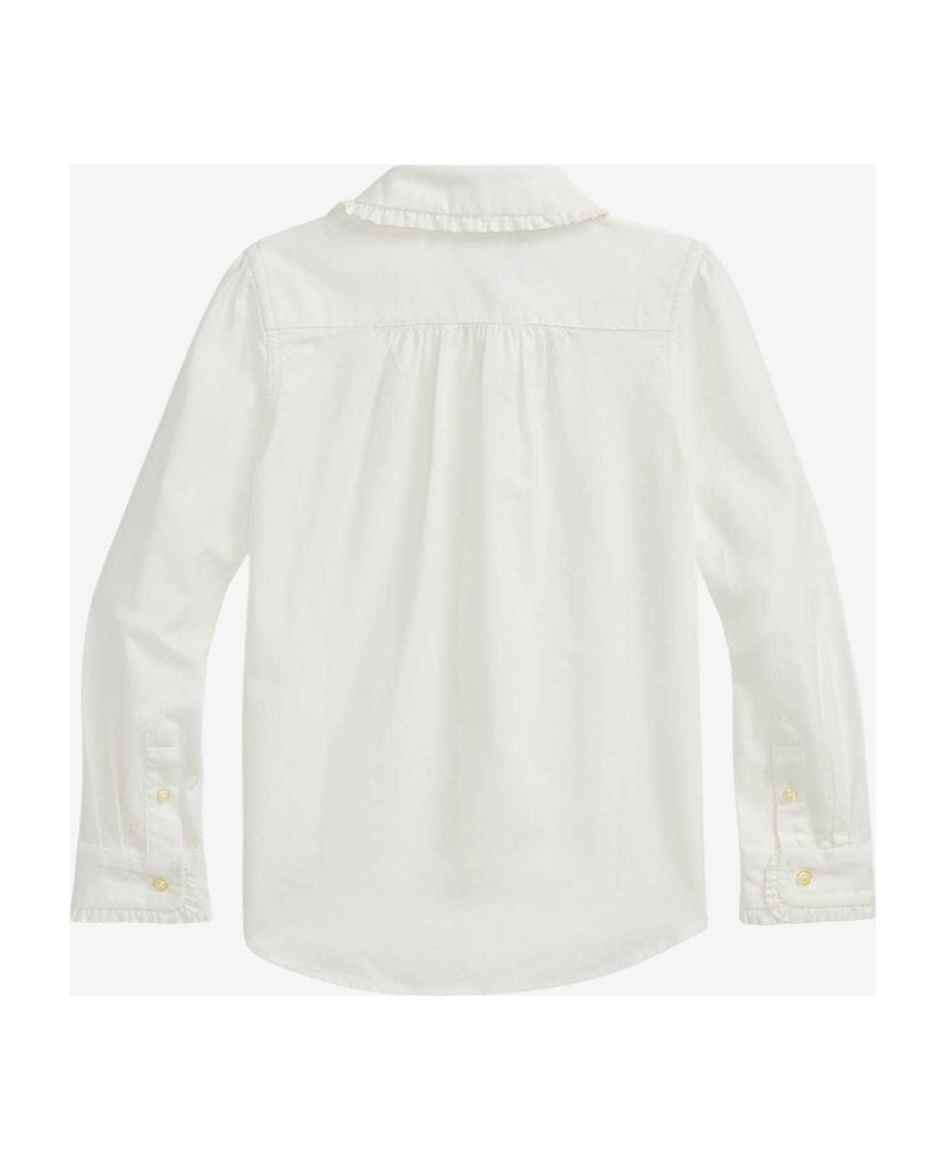 Polo Ralph Lauren Cotton Shirt With Ruffle - White