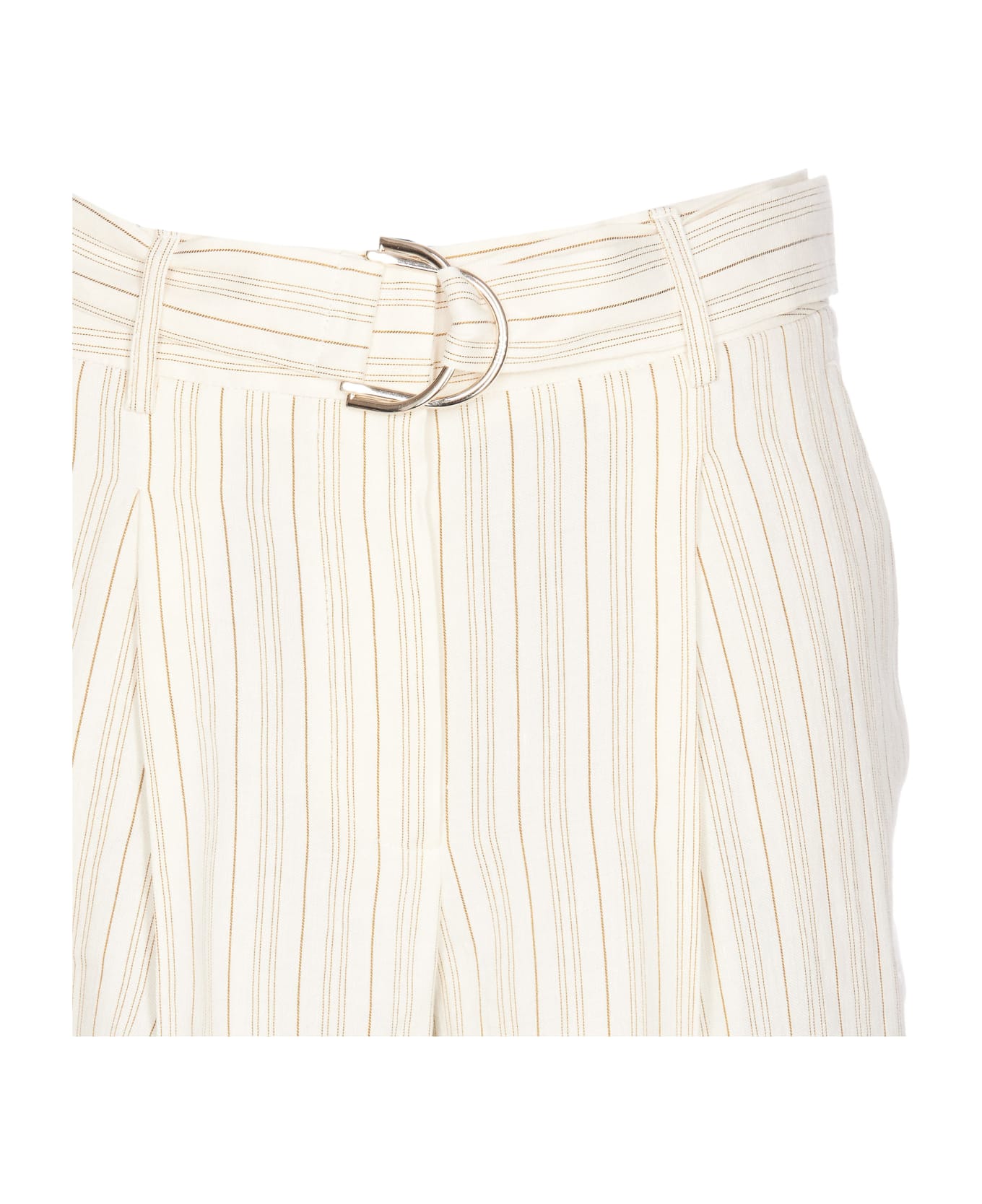 Liu-Jo Striped Pants - White Butter Brown Sand