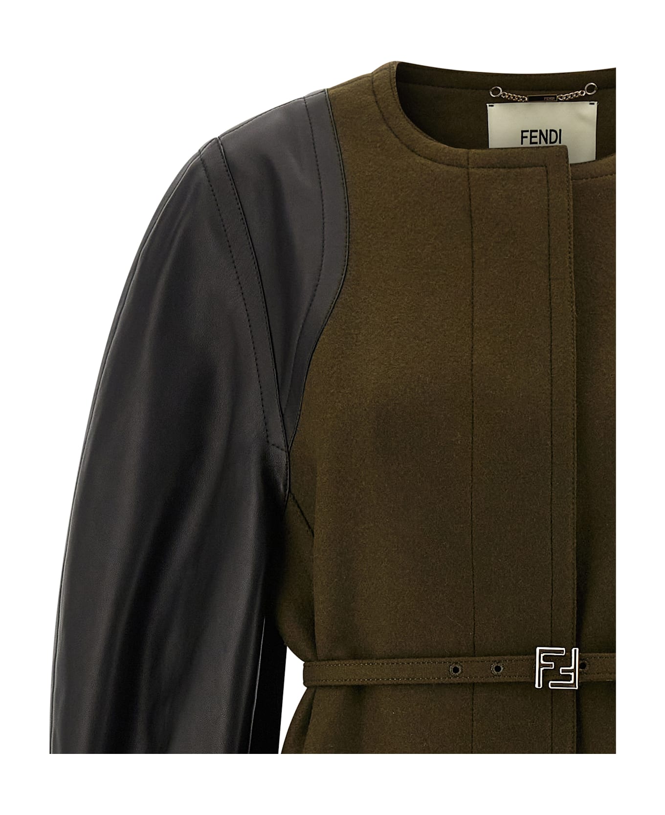 Fendi 
wool Felt
 Coat - GREEN