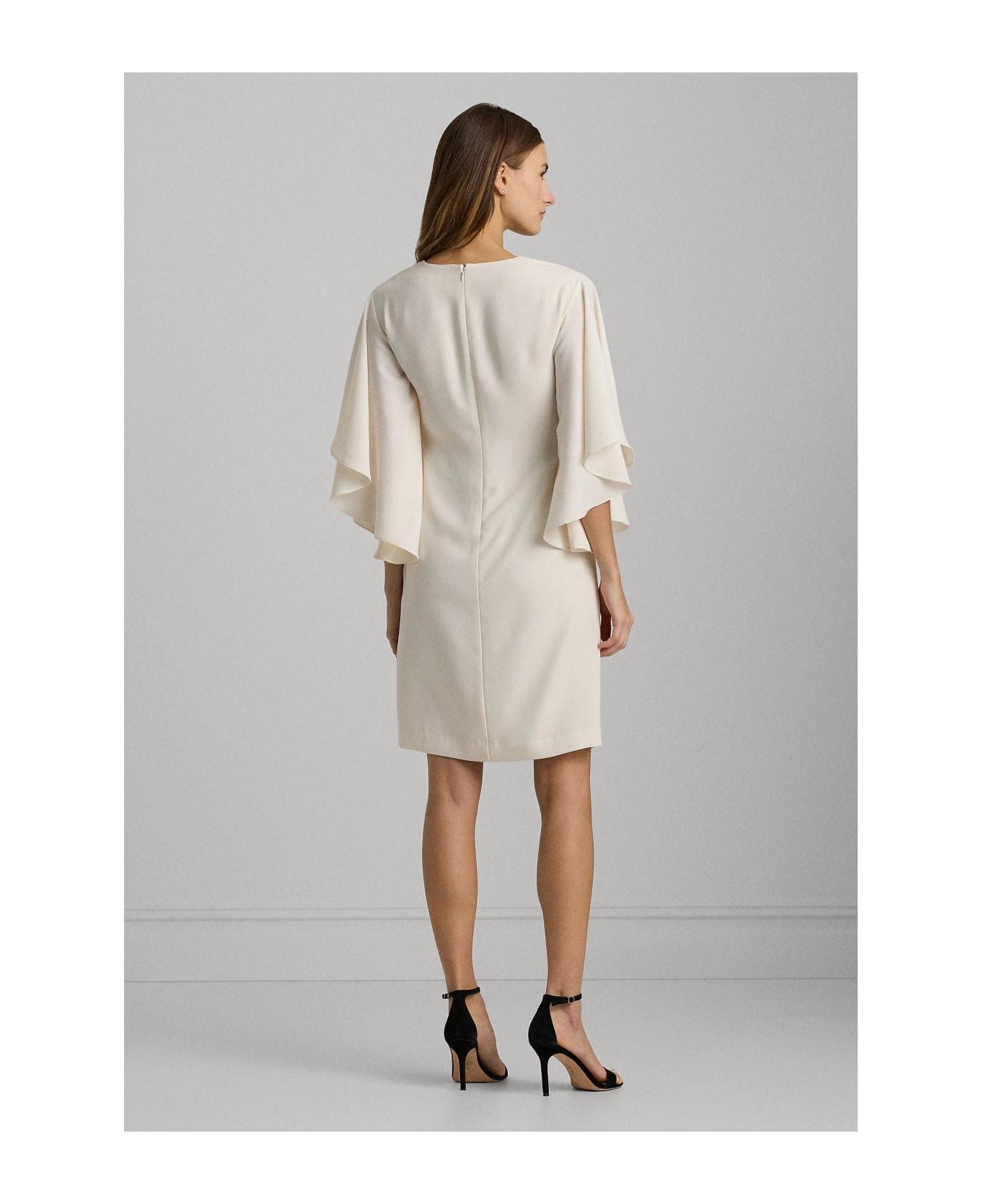 Ralph Lauren Yaira Long Sleeve Cocktail Dress - Mascarpone Cream