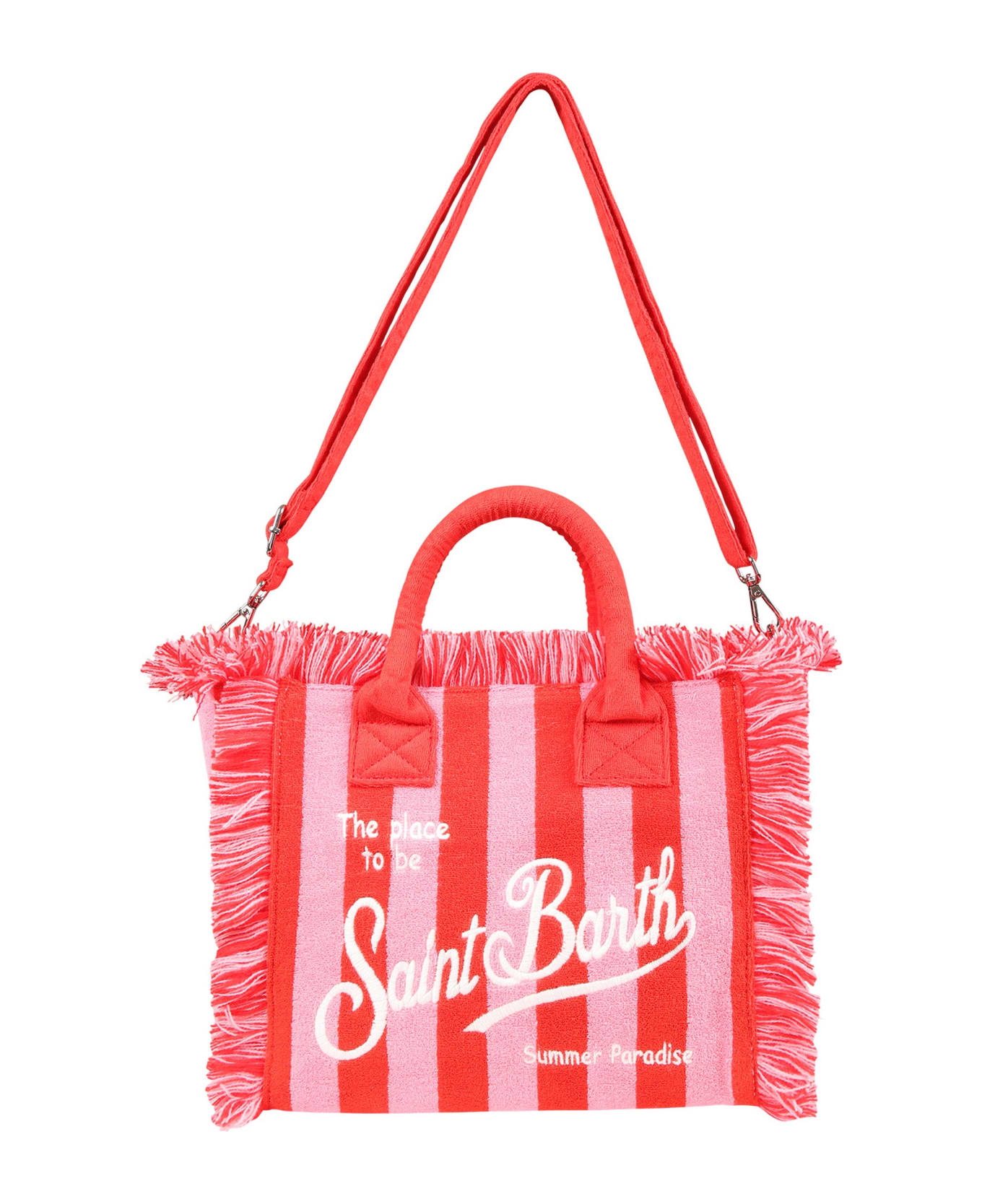 MC2 Saint Barth Red Bag For Girl With Logo - Multicolor