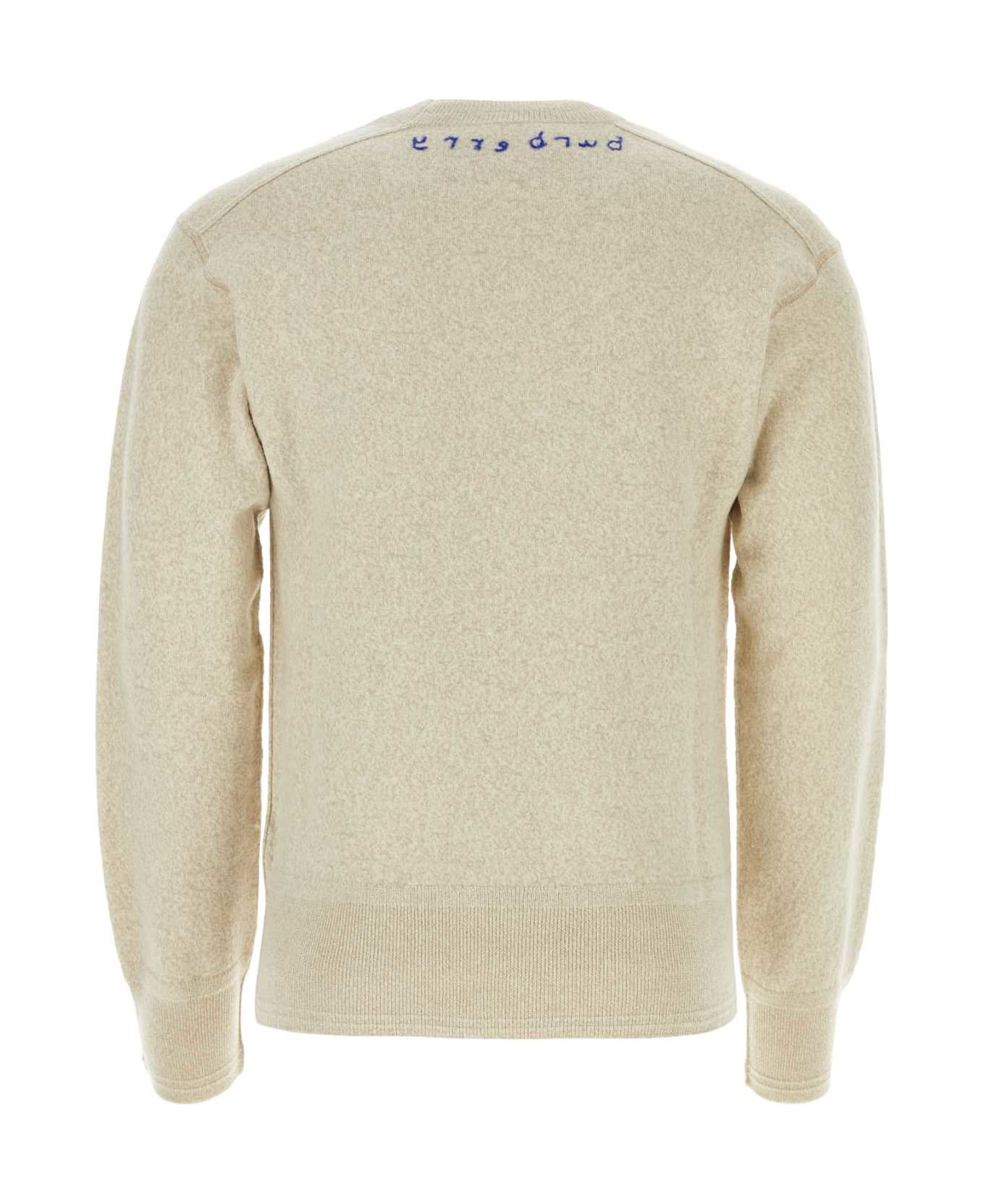 Burberry Melange Sand Wool Sweater - WHEAT