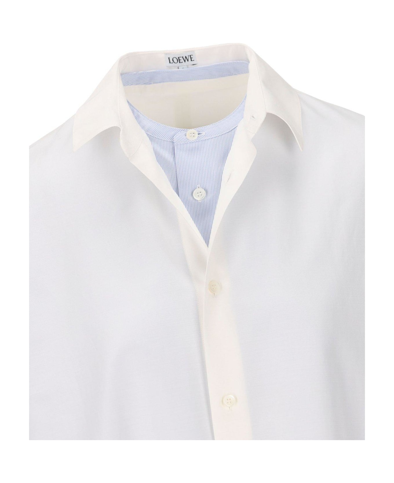 Loewe sweatshirt Double Layered Shirt Dress - White