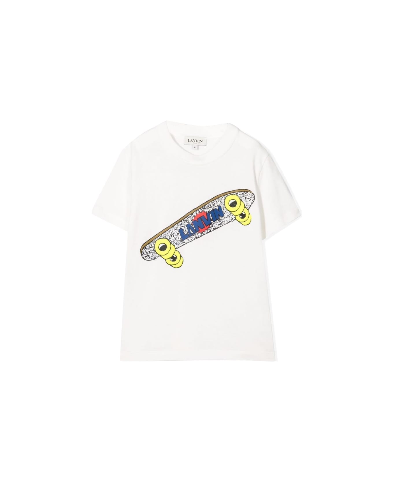 Lanvin T-shirt Stampa Skateboard - WHITE