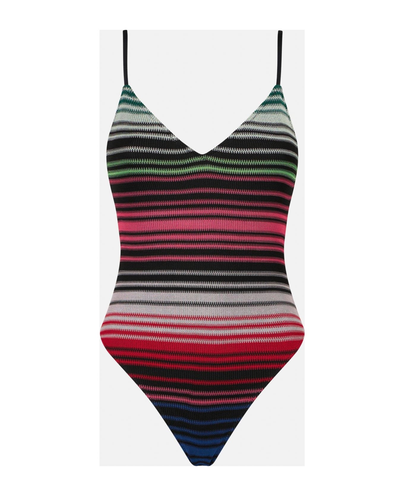MC2 Saint Barth Woman One Piece Swimsuit With Stripes - MULTICOLOR