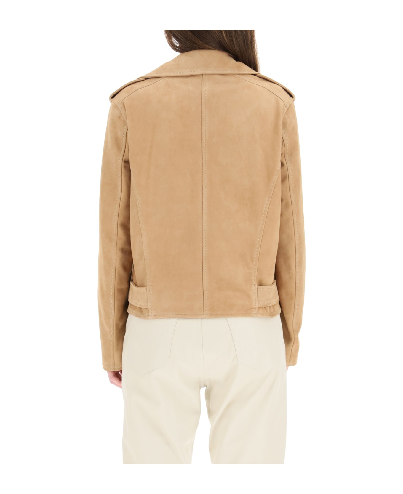 DROMe Suede Biker Jacket - SAND (Brown)