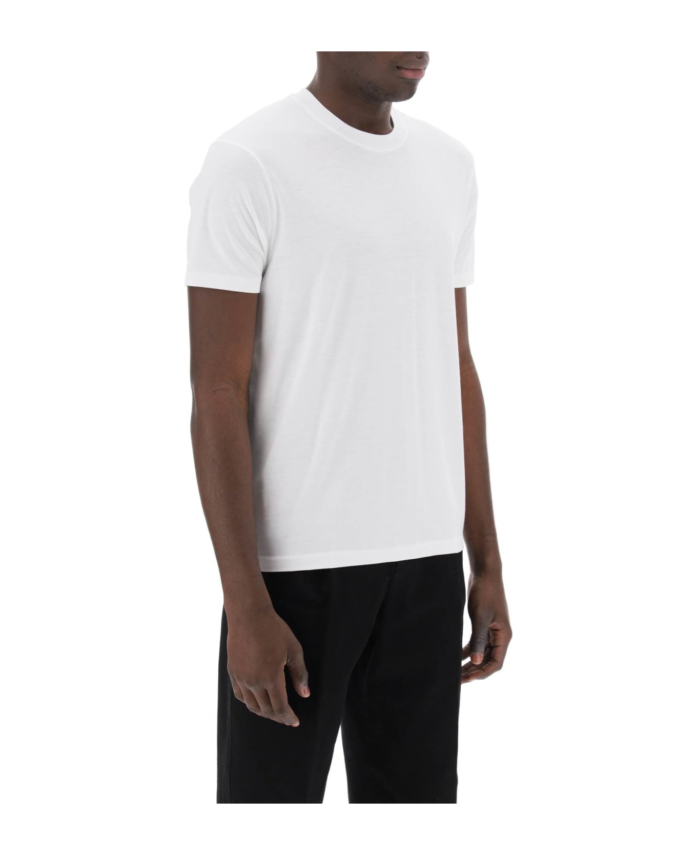 Tom Ford Cottono And Lyocell T-shirt - ECRU (White)