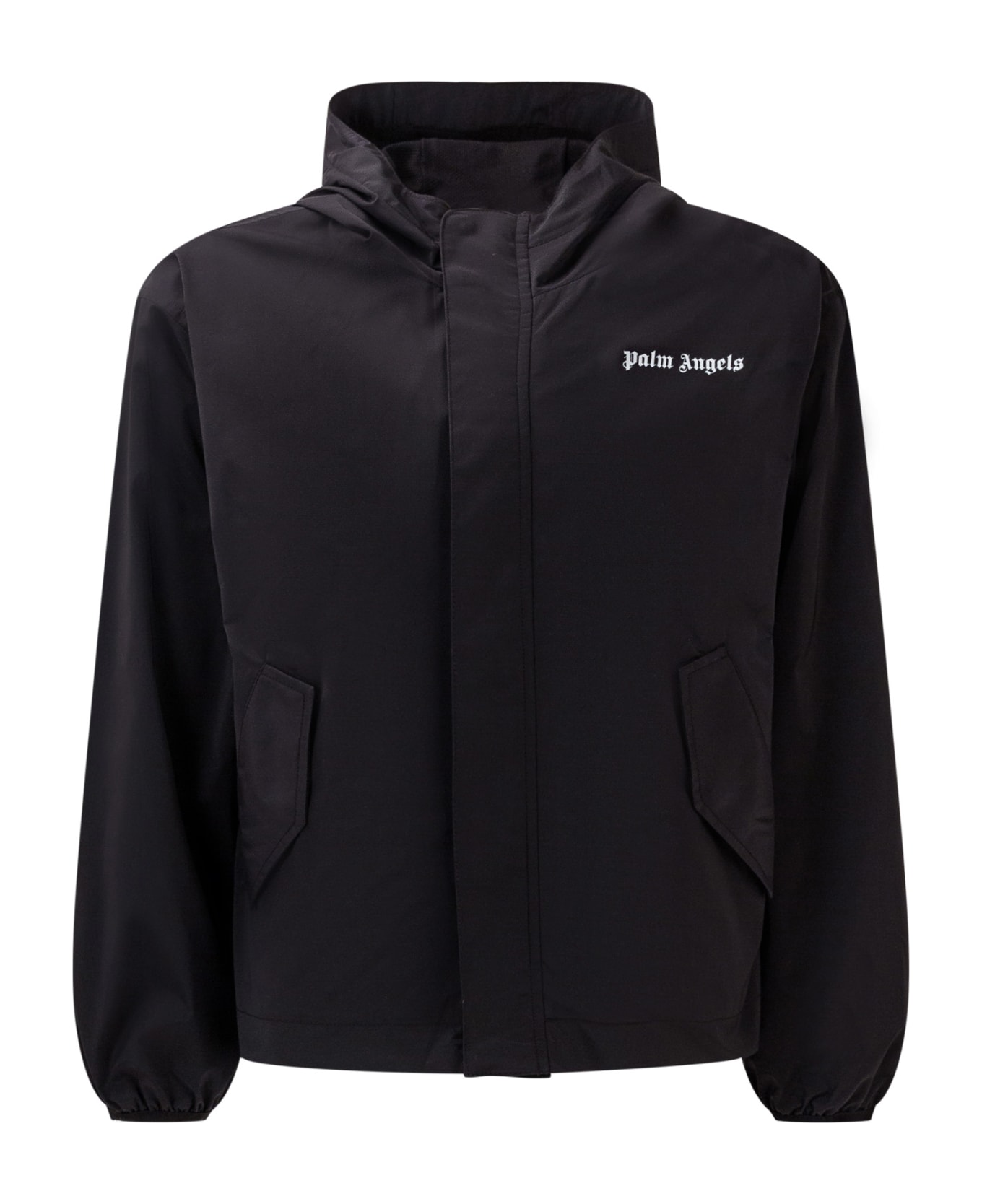 Palm Angels Logo Jacket - BLACK WHITE コート＆ジャケット