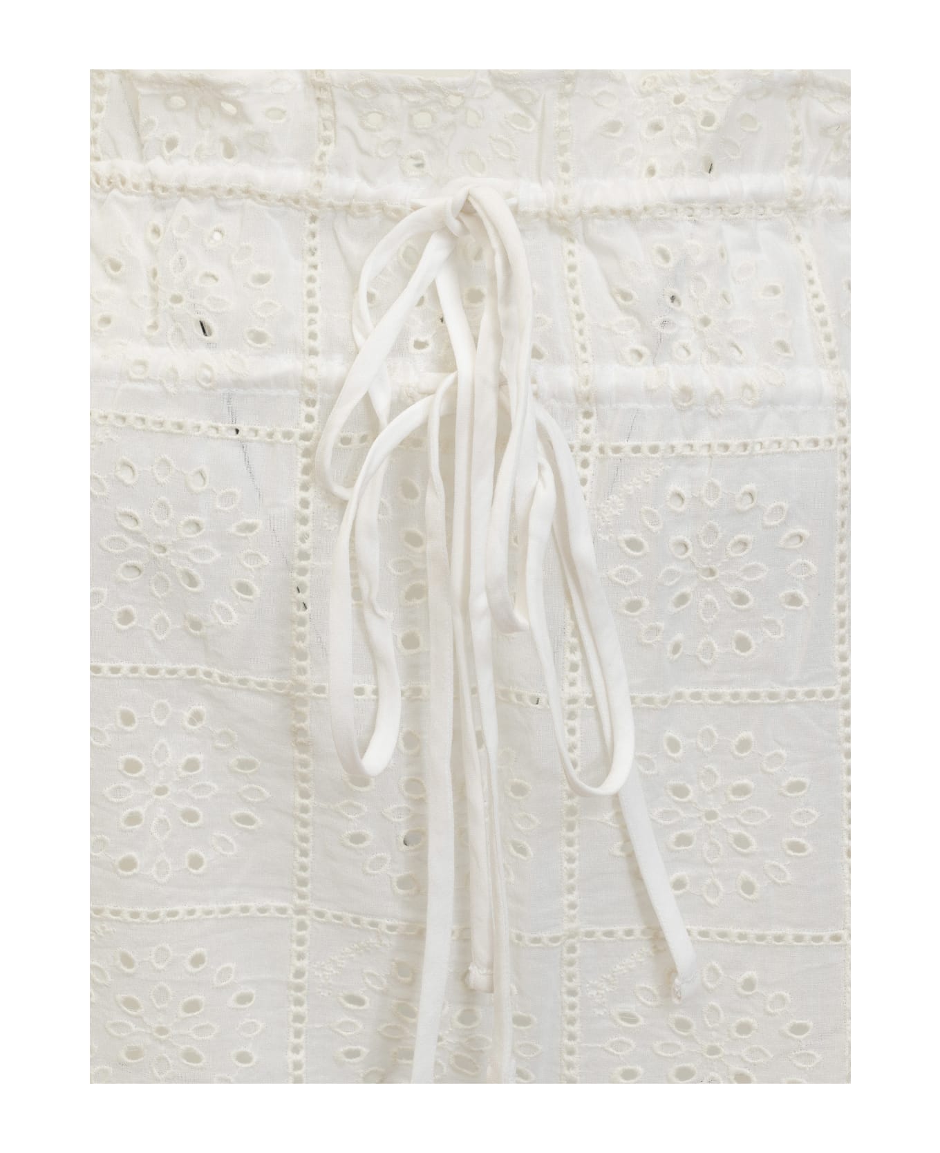 Ganni Anglaise Strap Dress - BRIGHT WHITE