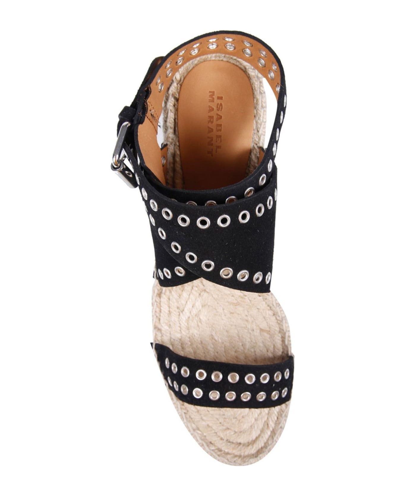 Isabel Marant Open Toe Platform Wedge Sandals - Black