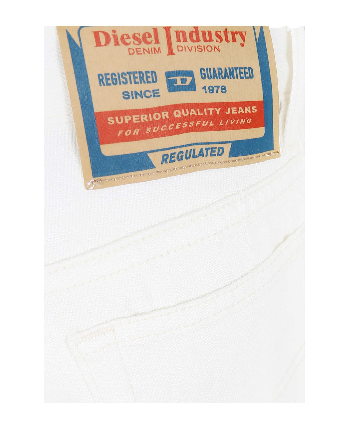 Diesel White Jeans For Boy With Logo - White
