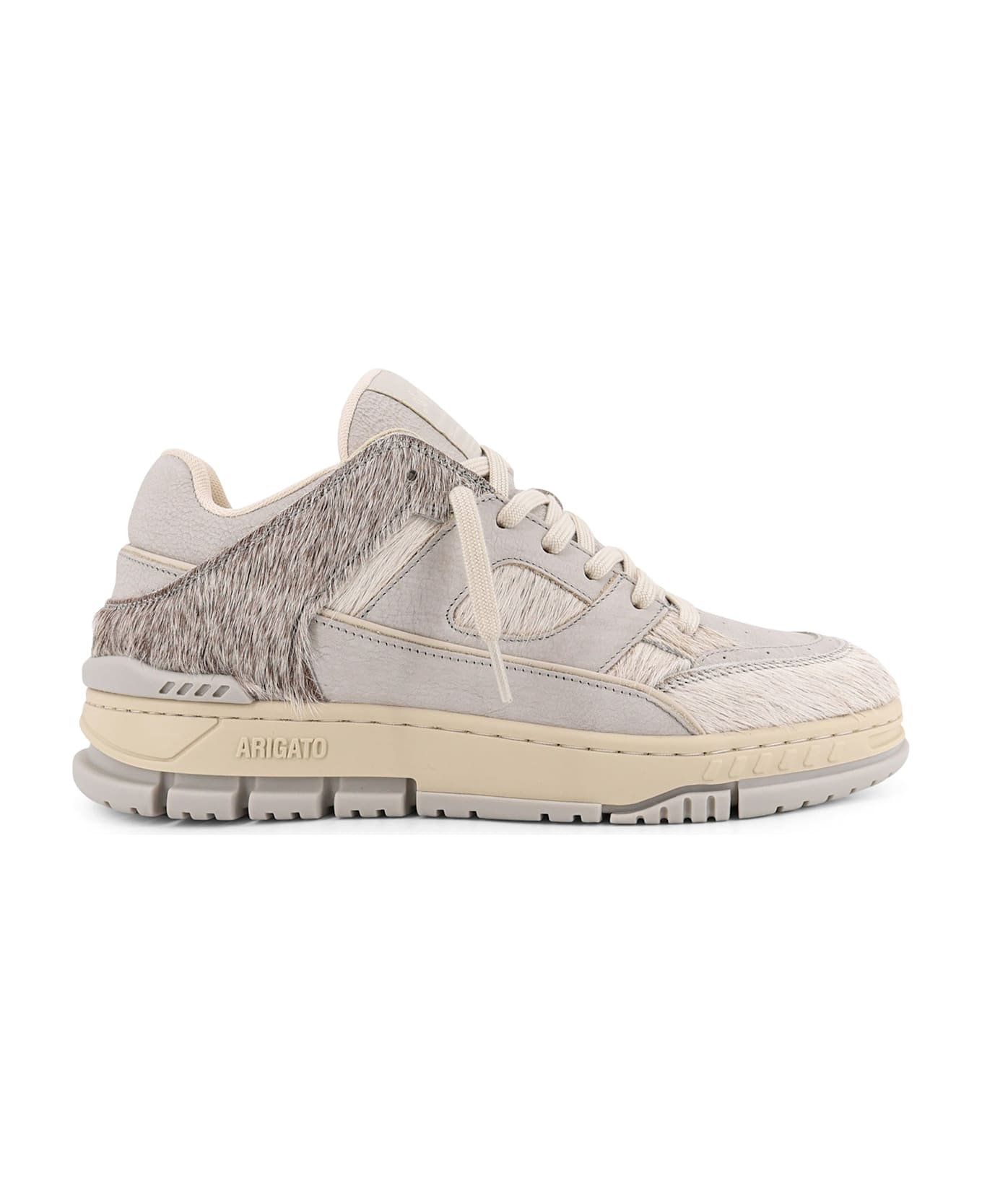 Axel Arigato Area Lo Ponyskin And Suede Low-top Sneakers - Greygray