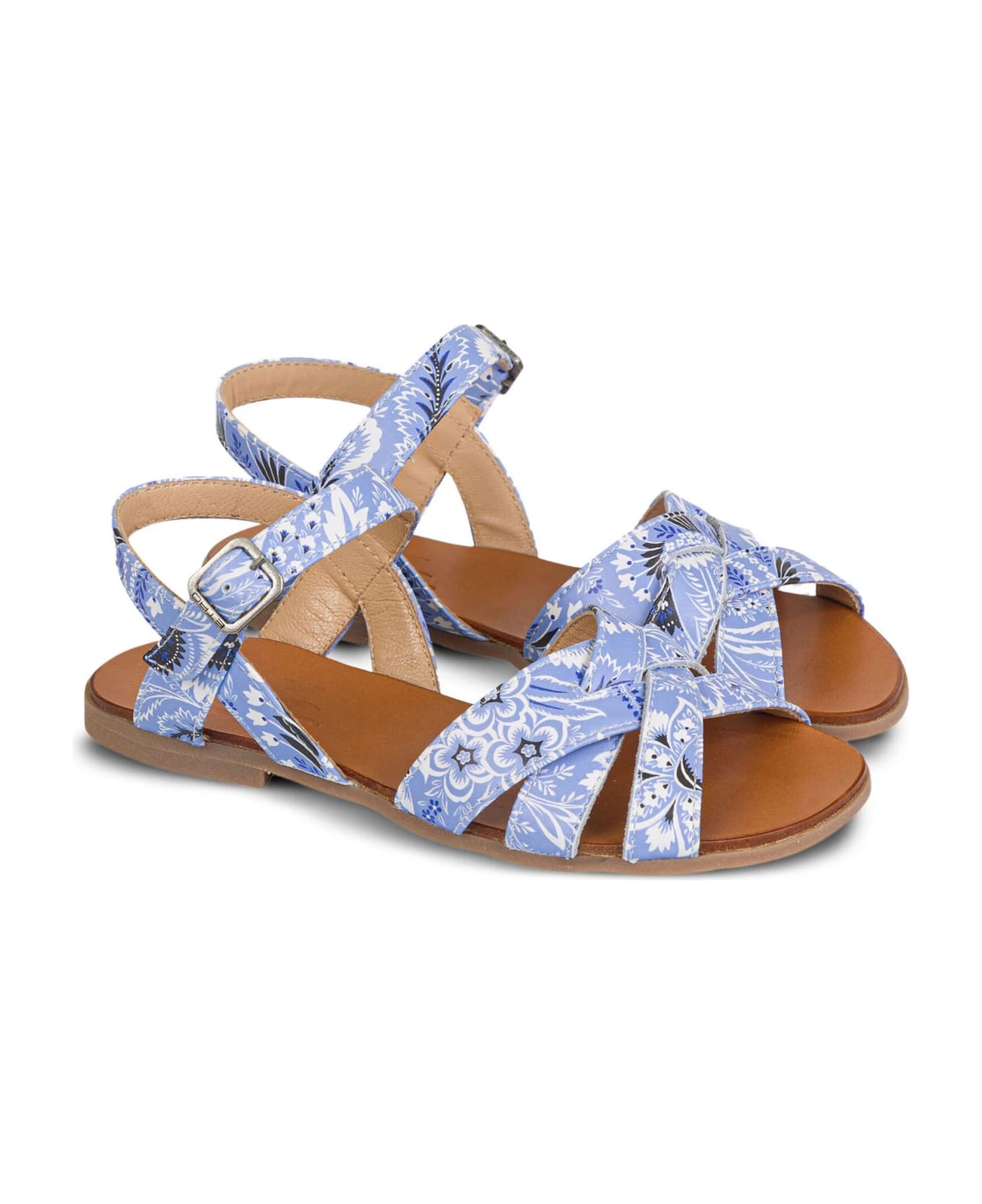 Etro Light Blue Sandals With Paisley Motif - Blue