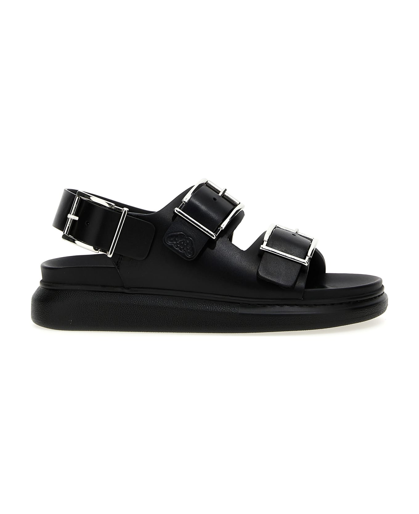 Alexander McQueen Buckle Leather Sandals - Black  