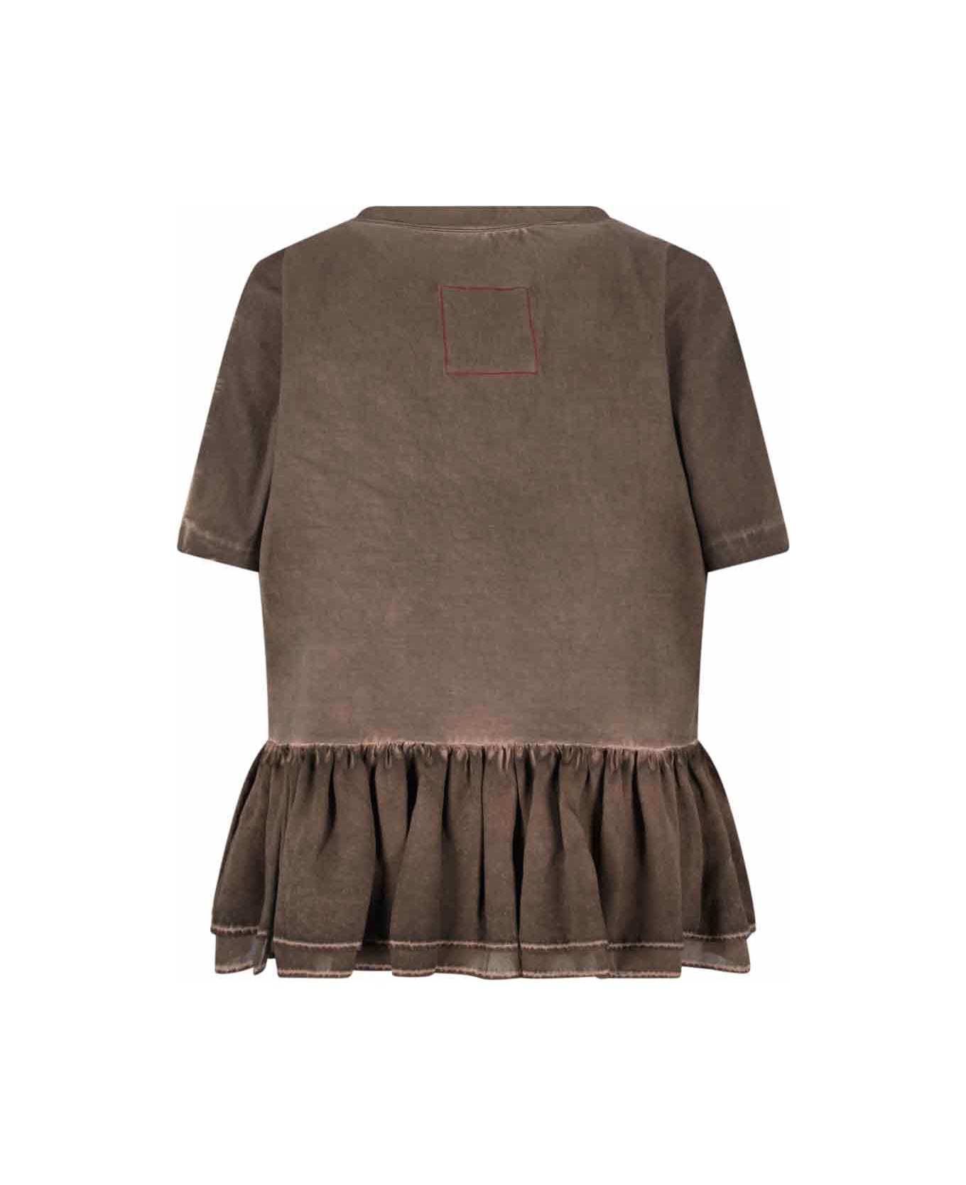 Uma Wang Flared T-shirt 
todi
 - BROWN