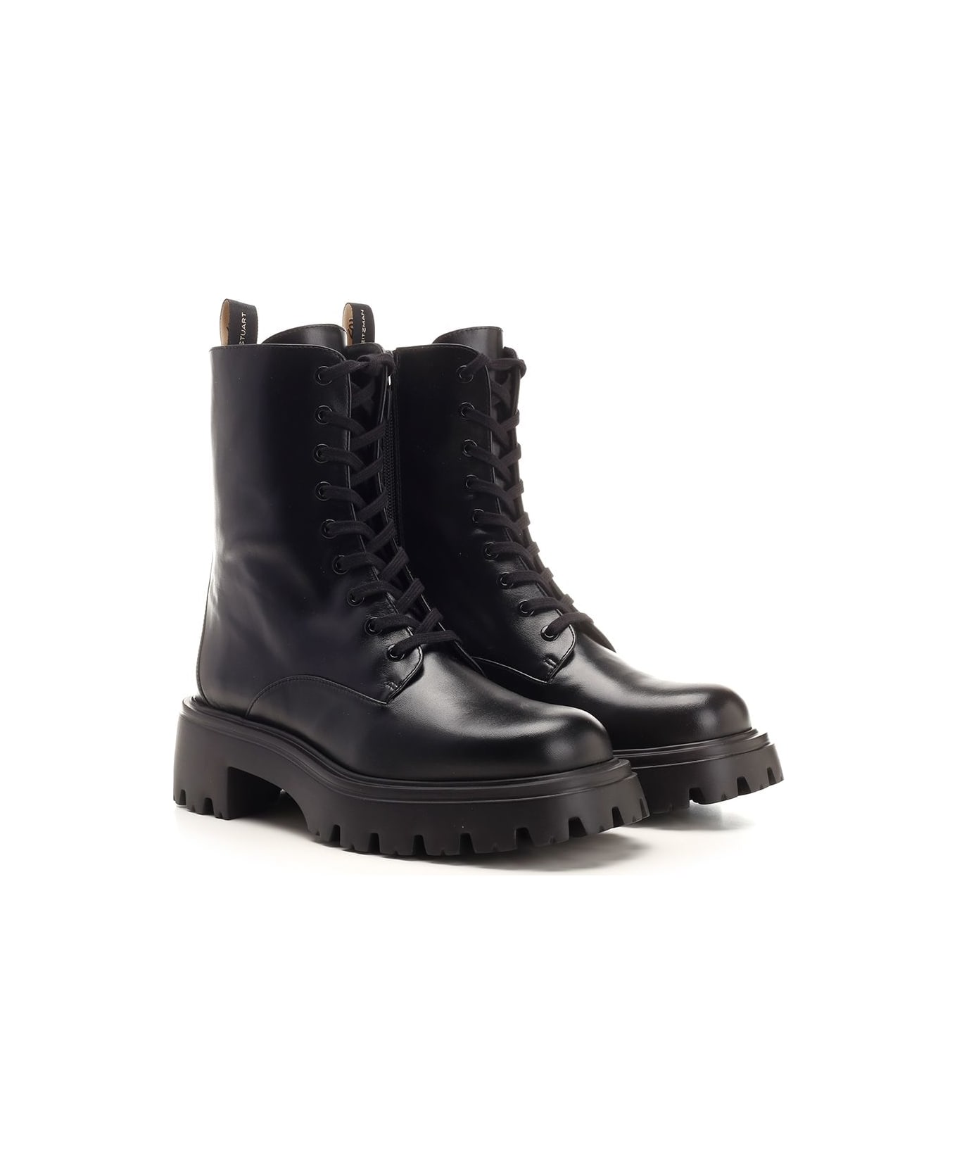 Stuart Weitzman "emerson" Leather Combat Boot - Black