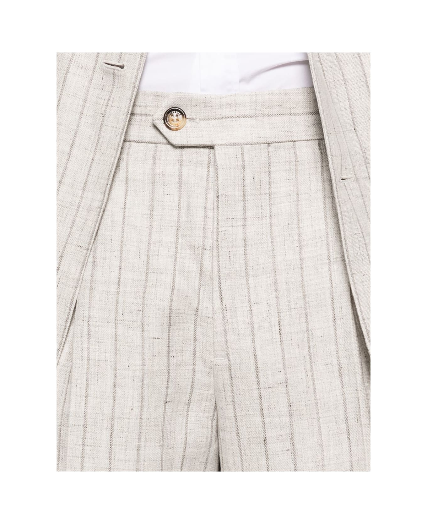 Brunello Cucinelli Linen Double-breasted Suit - Beige