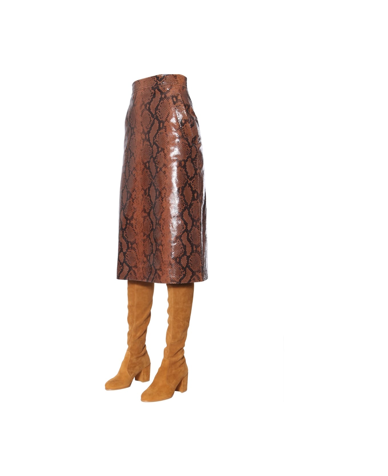 Dsquared2 Python Print Skirt - BROWN スカート