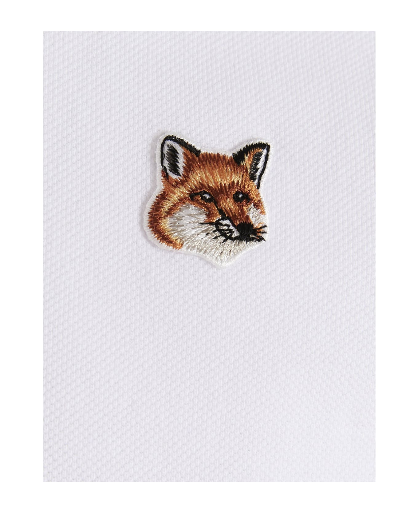 Maison Kitsuné 'fox Head Patch' Polo Shirt - White