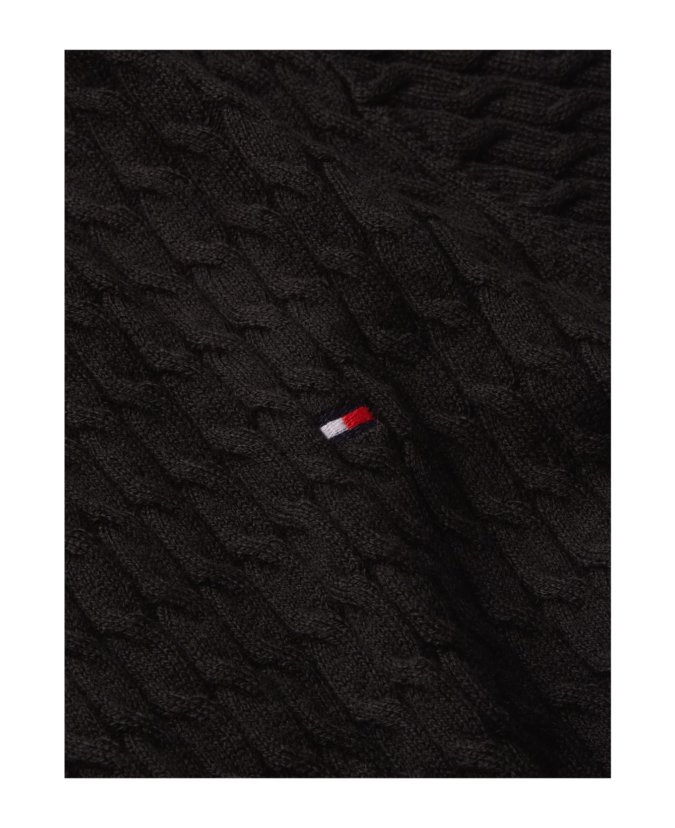Tommy Hilfiger Slim Fit Pullover With Short Sleeves - BLACK ニットウェア