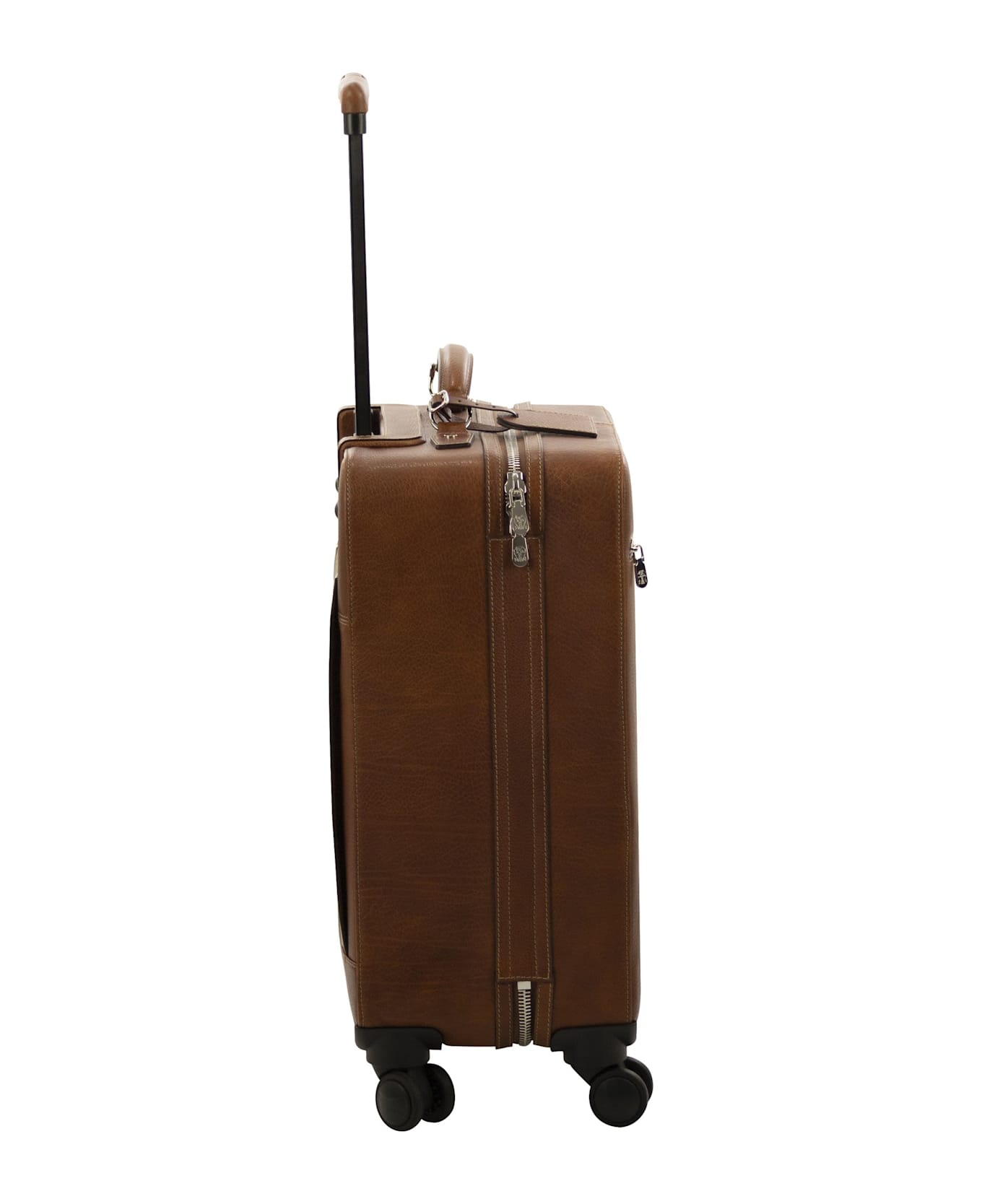 Brunello Cucinelli Calfskin Trolley With Grain - Cognac