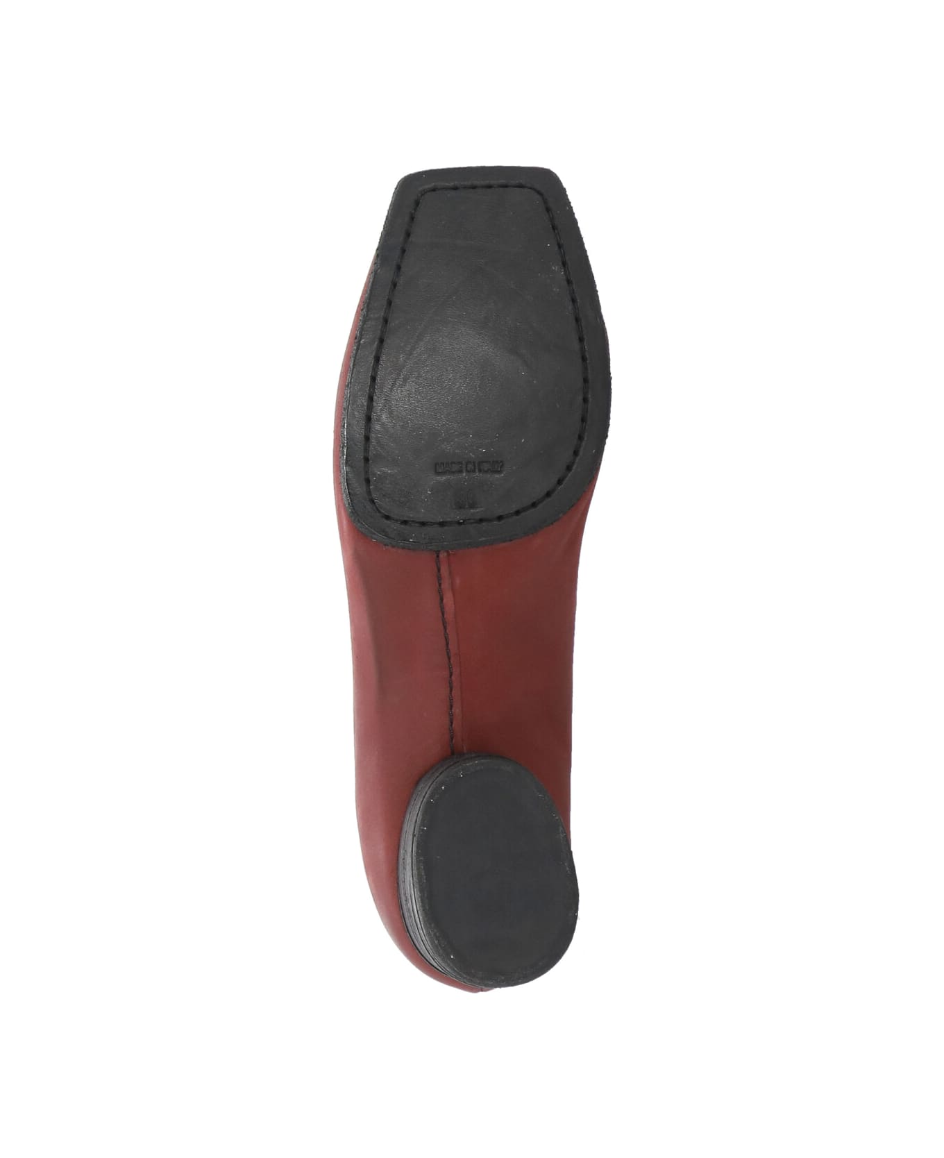 Uma Wang Leather Shoes With Heel - Bordeaux
